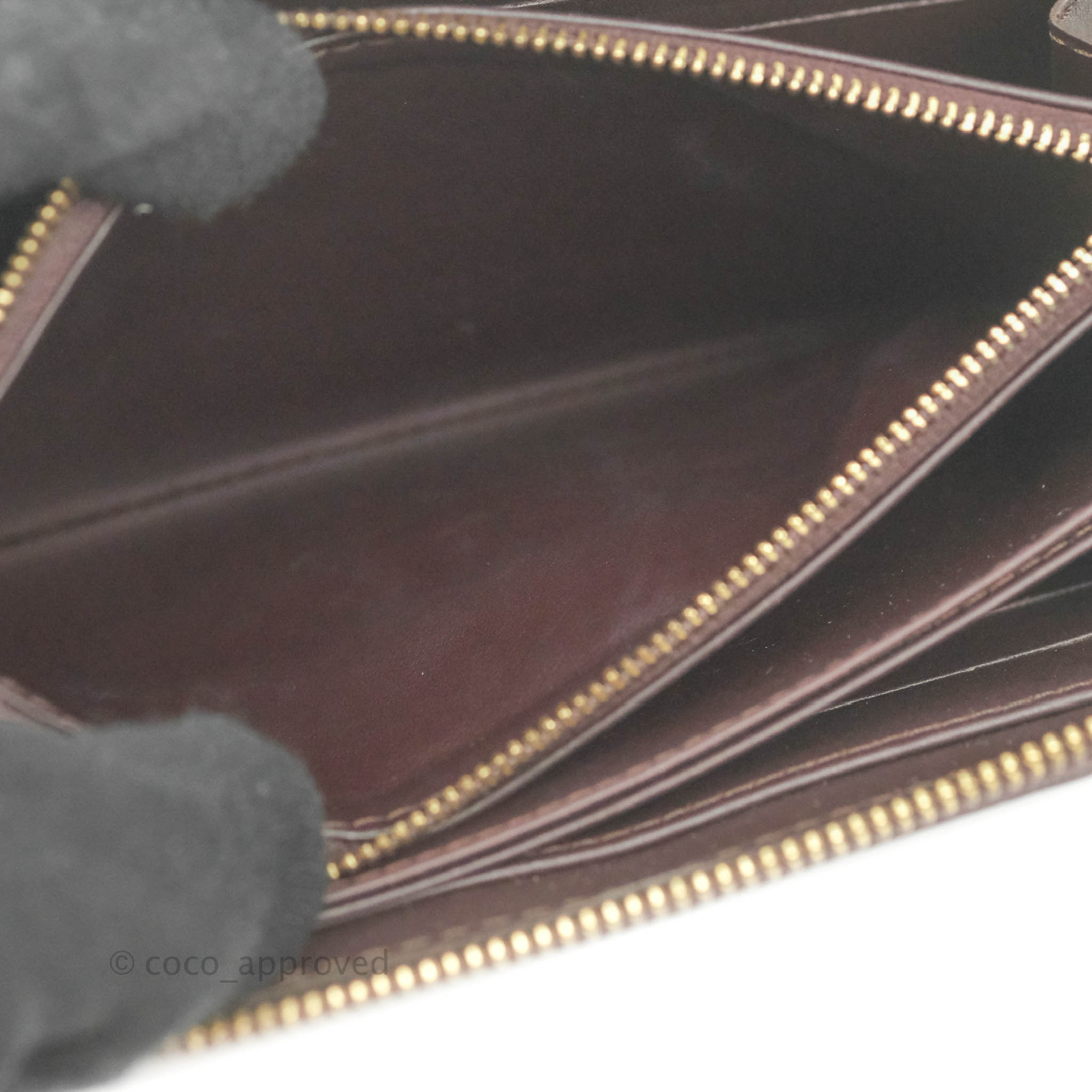 LOUIS VUITTON Zippy Wallet Monogram Vernis Leather Amarante M93522 68ML198