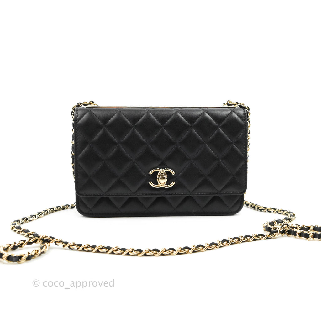 Chanel Quilted WOC Black Lambskin Gold Hardware