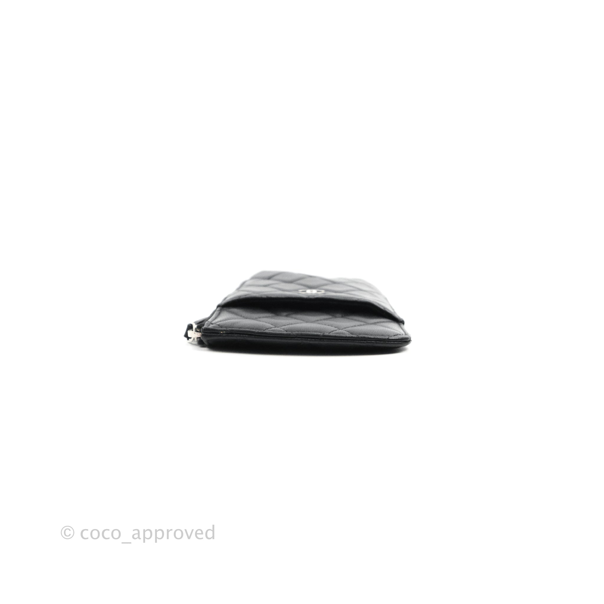 Chanel Black Lambskin Phone Holder Long Zip Wallet – Coco Approved