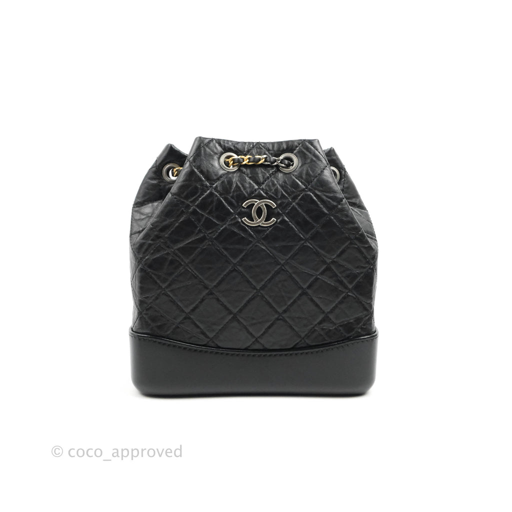 Chanel Small Gabrielle Backpack Black Aged Calfskin