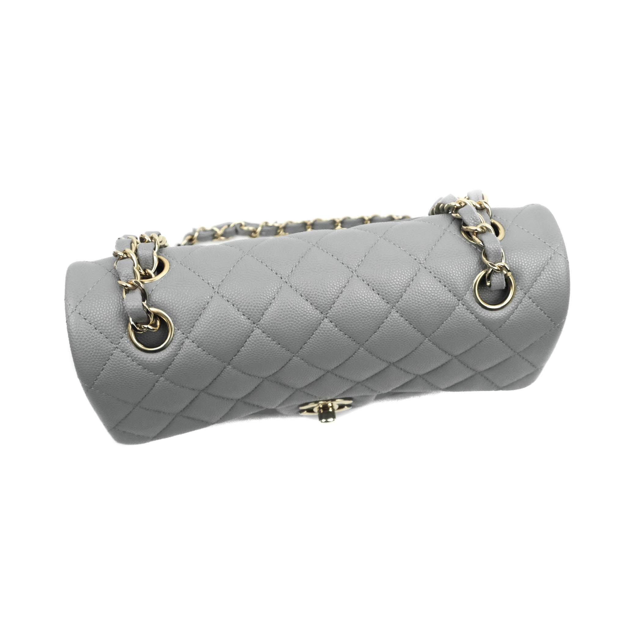 Chanel Classic Small S/M Quilted Flap Grey Caviar Gold Hardware 20C – Coco  Approved Studio