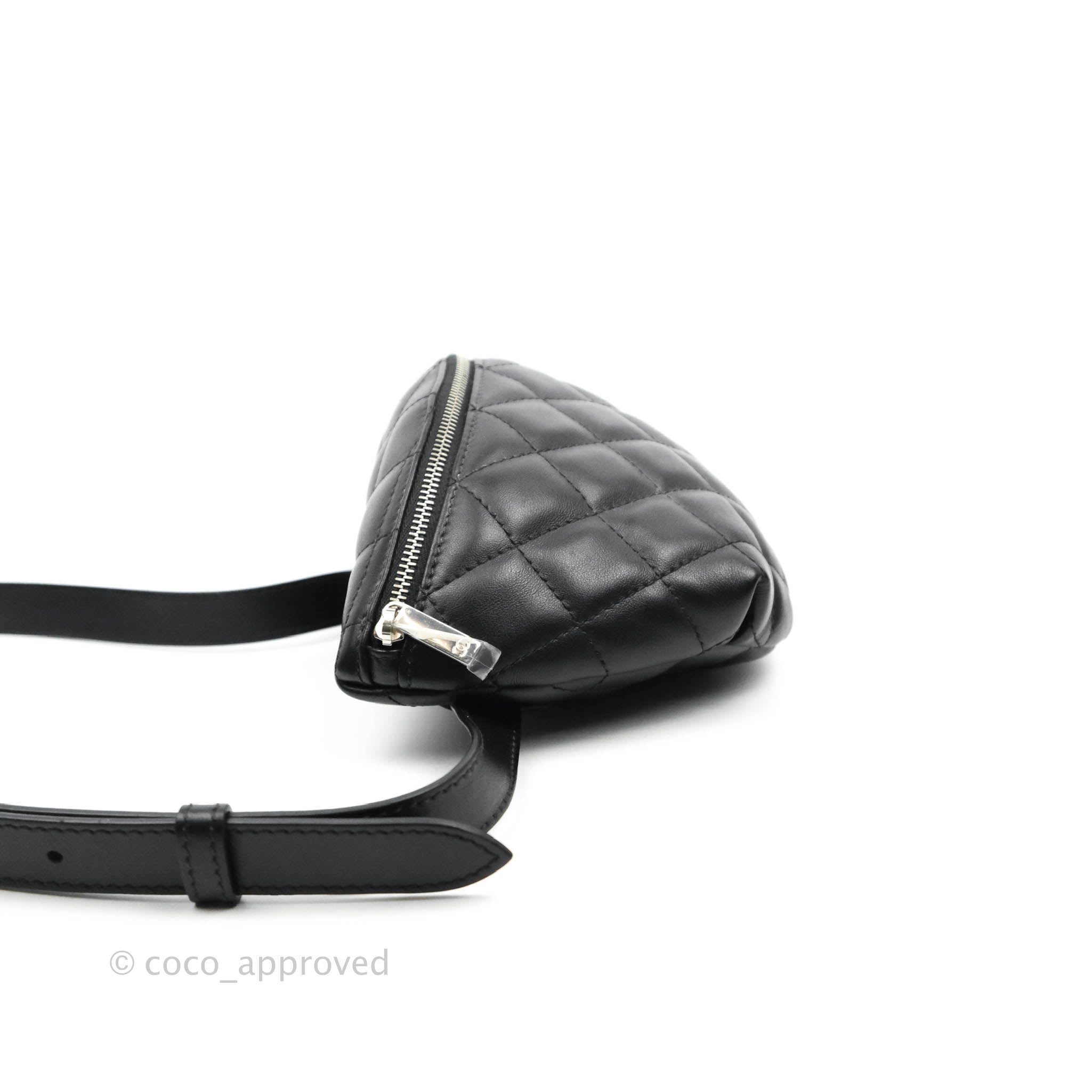 CHANEL Calfskin Quilted CC Uniform Flap Belt Bag Black 1256092