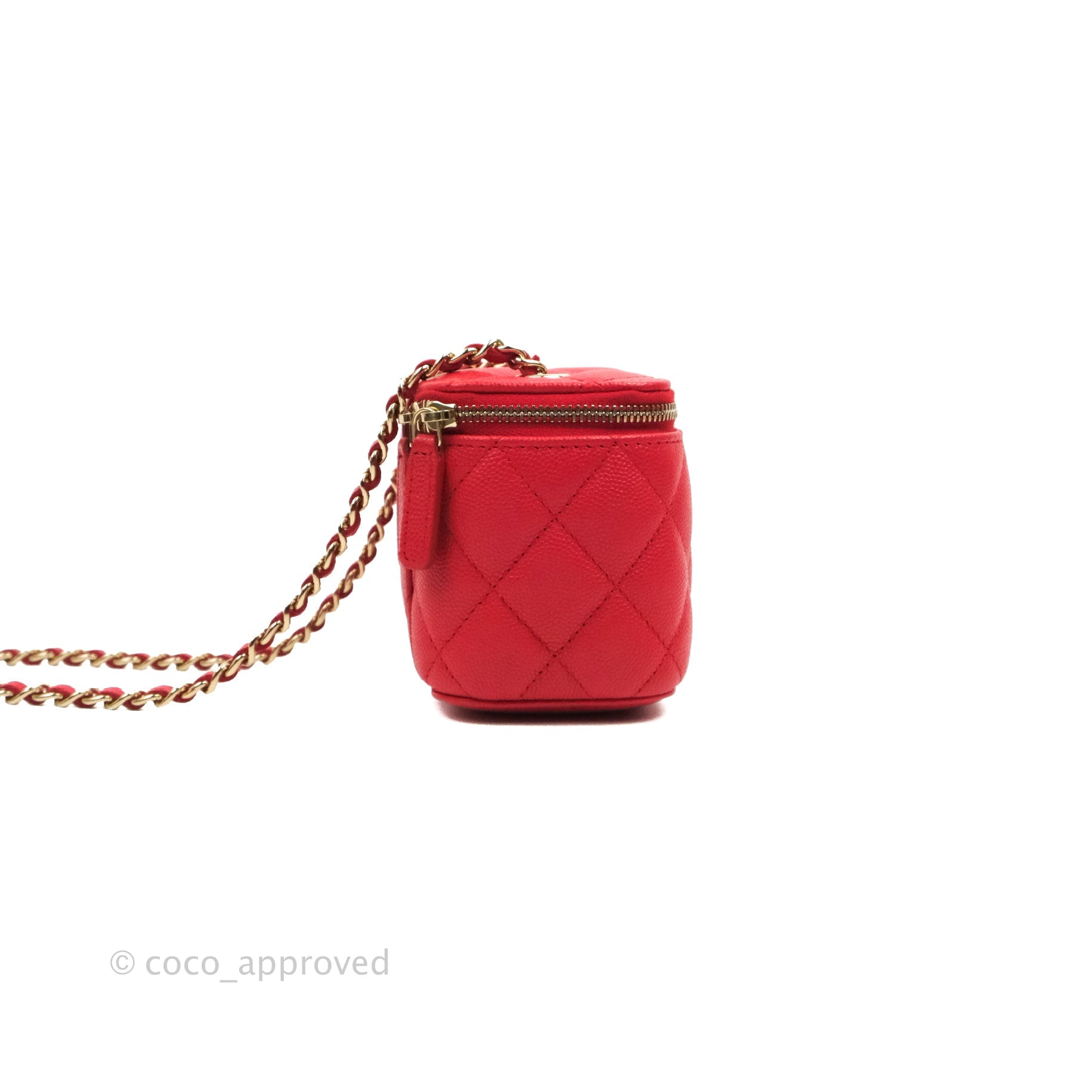 CHANEL Chanel CC Filigree Small Vanity Pink A93343 Ladies Caviar Skin Bag