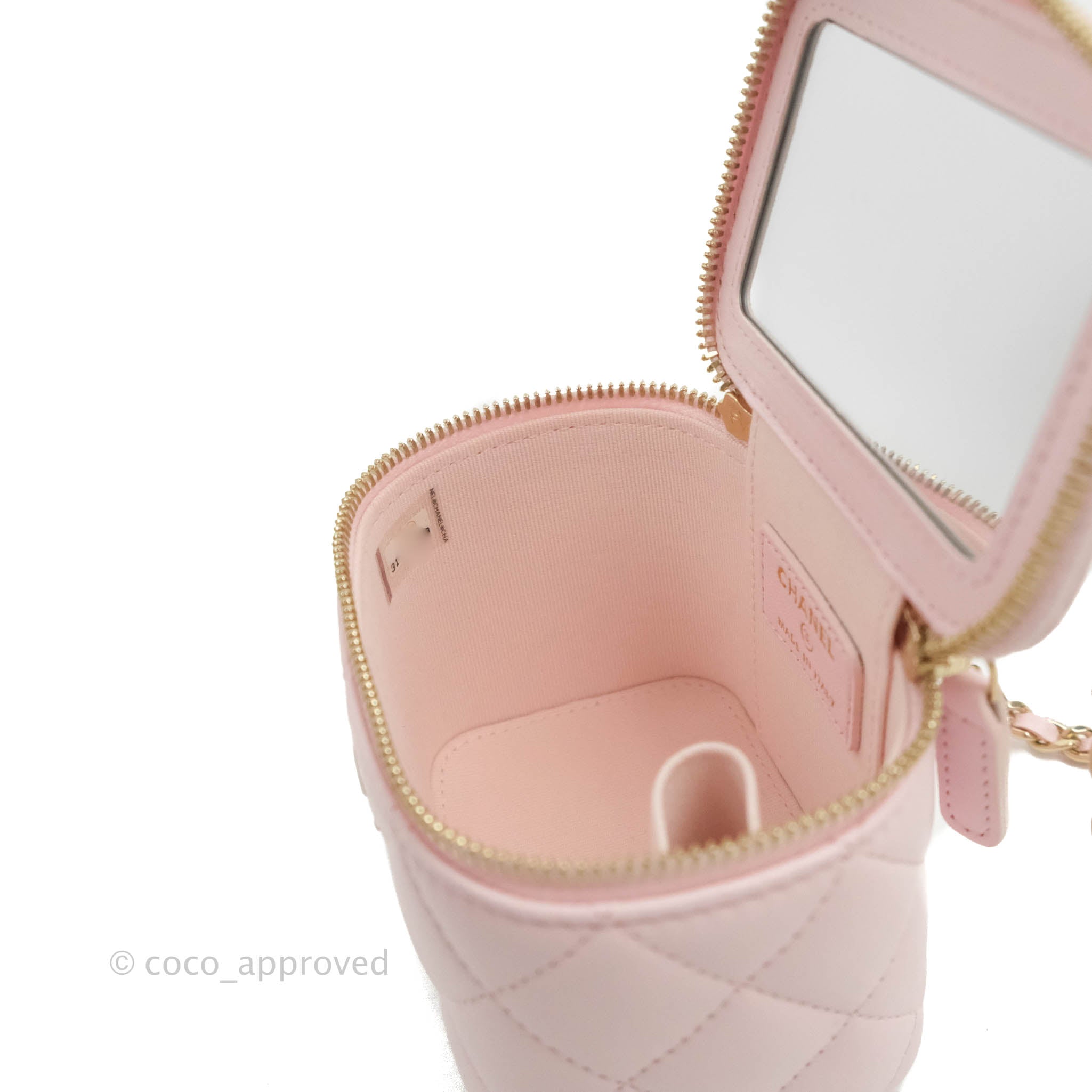 Chanel Mini Top Handle Vanity With Chain Light Pink Lambskin Gold Hard – Coco  Approved Studio