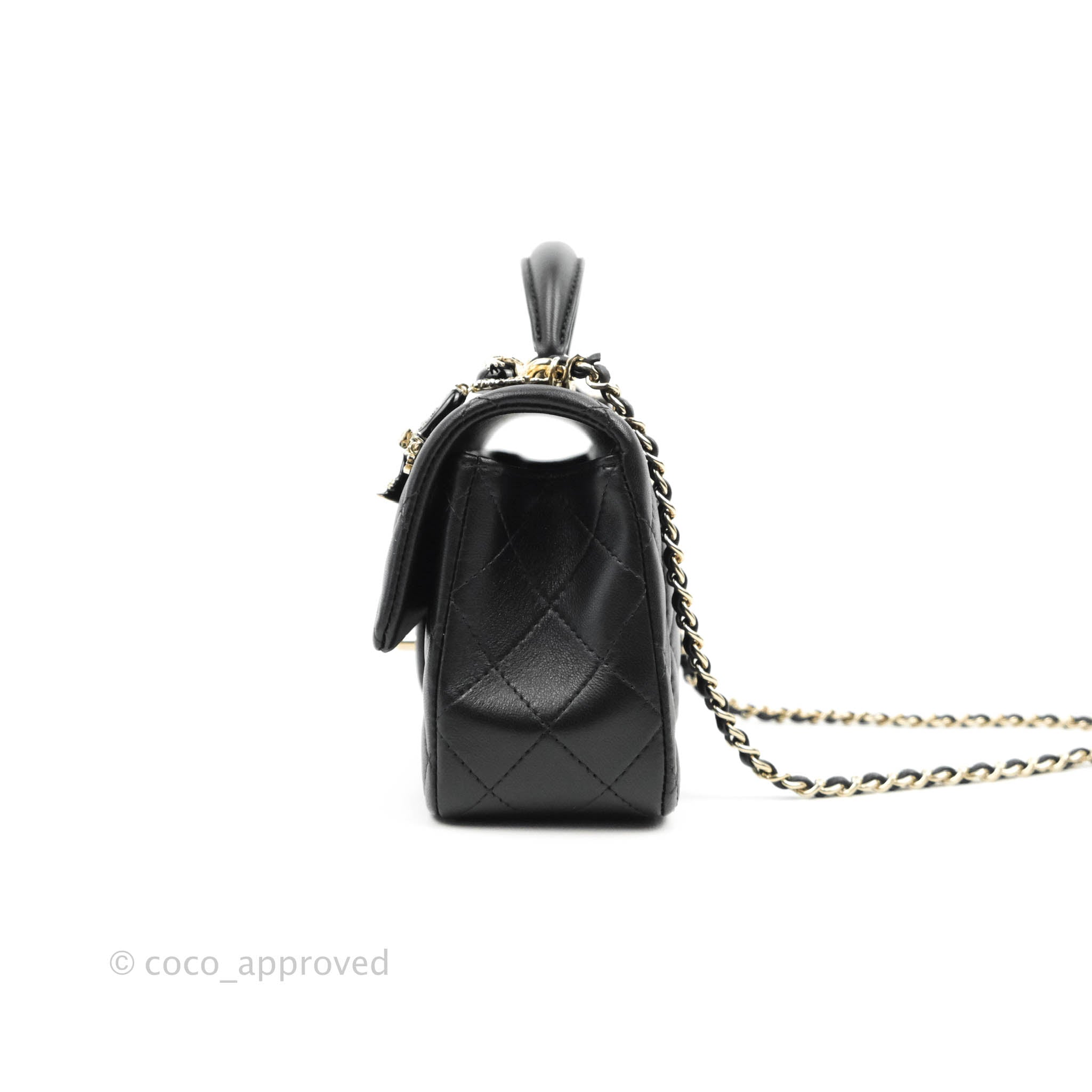 Chanel Black Leather Micro Mini Flap Bag Charm and Key Holder - Yoogi's  Closet