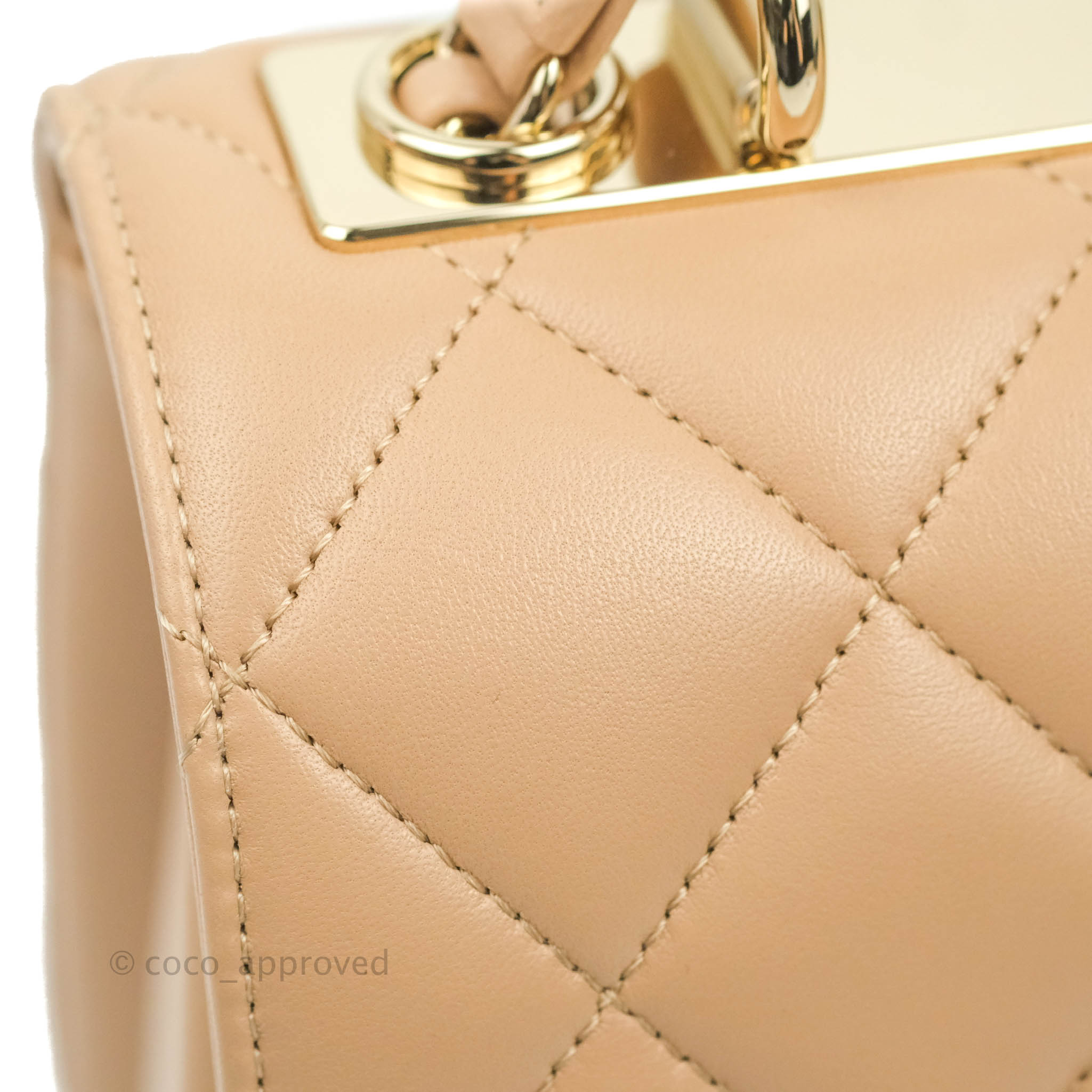 Chanel Trendy CC Small Beige Lambskin Gold Hardware 22S – Coco