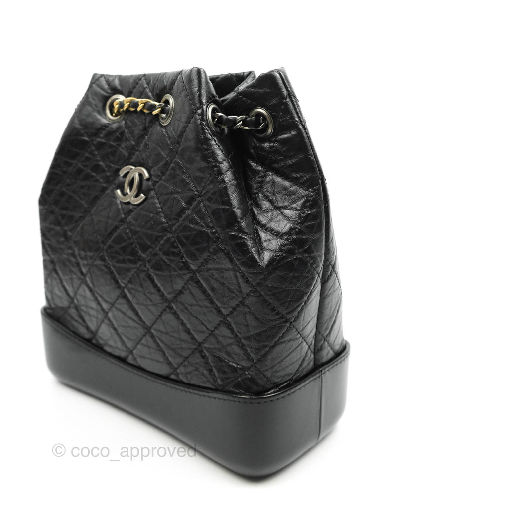 Chanel Small Gabrielle Backpack Black Aged Calfskin