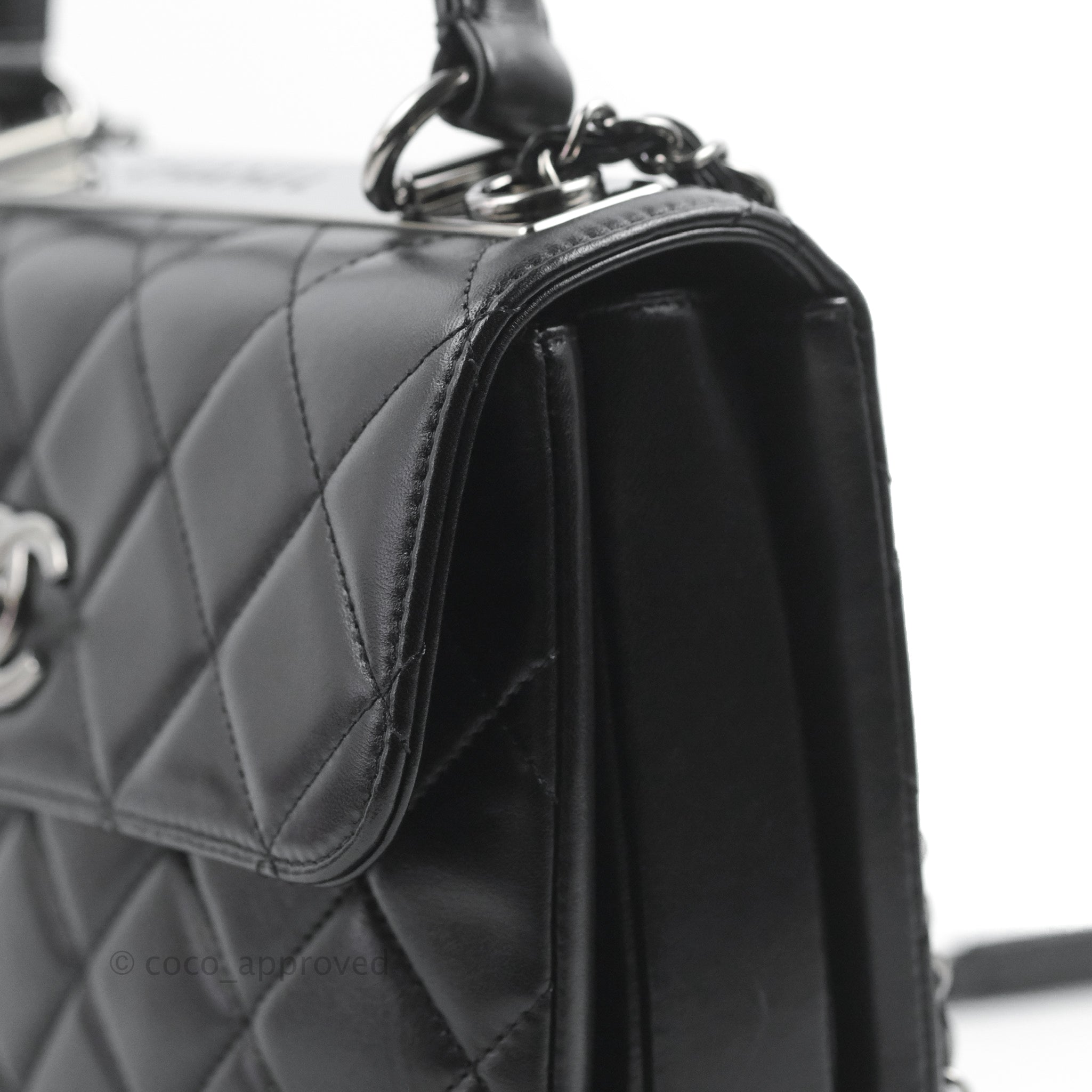 Chanel Trendy CC Small Black Lambskin Dark Silver Hardware – Coco Approved  Studio