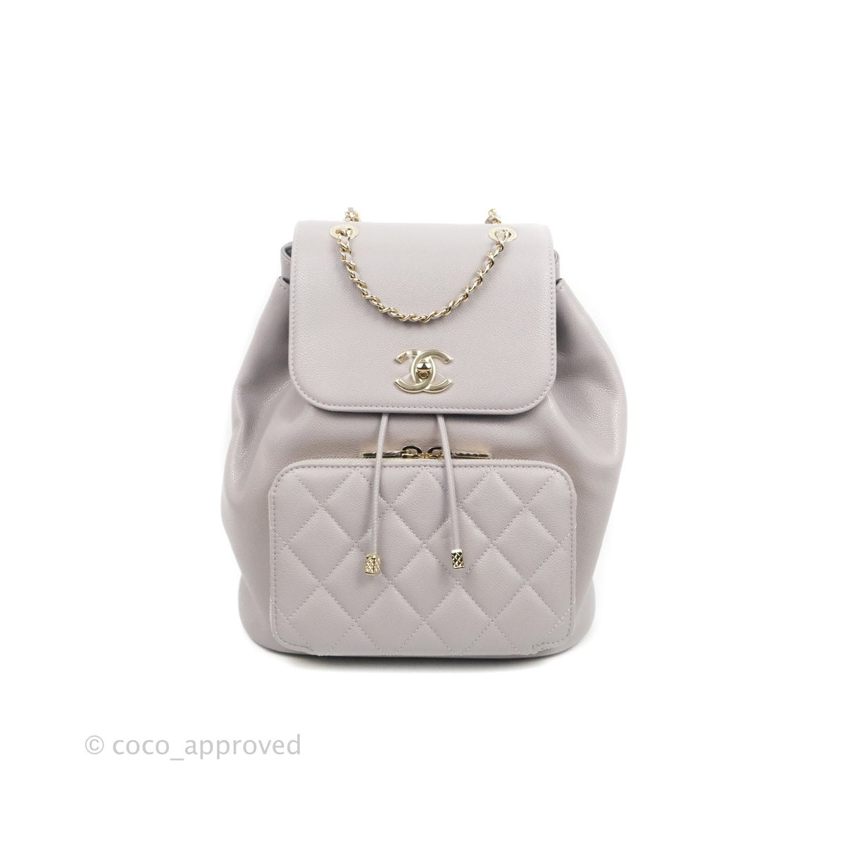 Chanel Affinity Caviar Backpack Gold White - NOBLEMARS