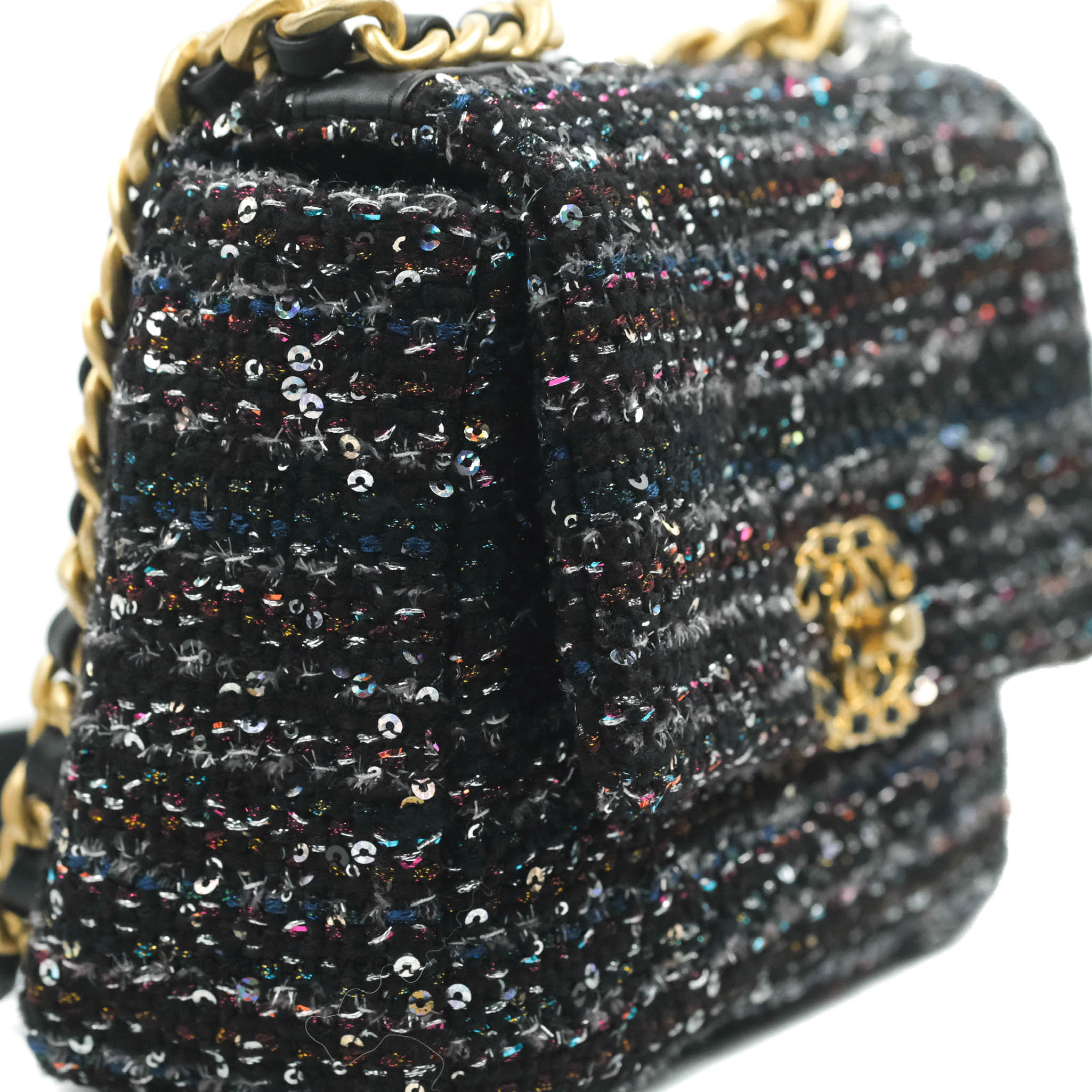 Chanel 19 Tweed Sequin Quilted Flap Black Multicolor – Coco Approved Studio