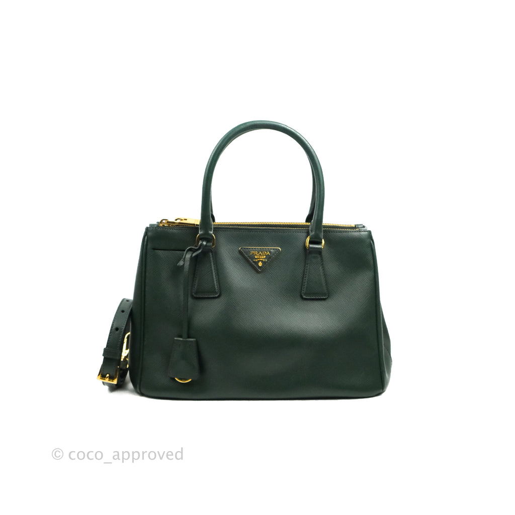 Prada Small Saffiano Lux Galleria Bag Emerald
