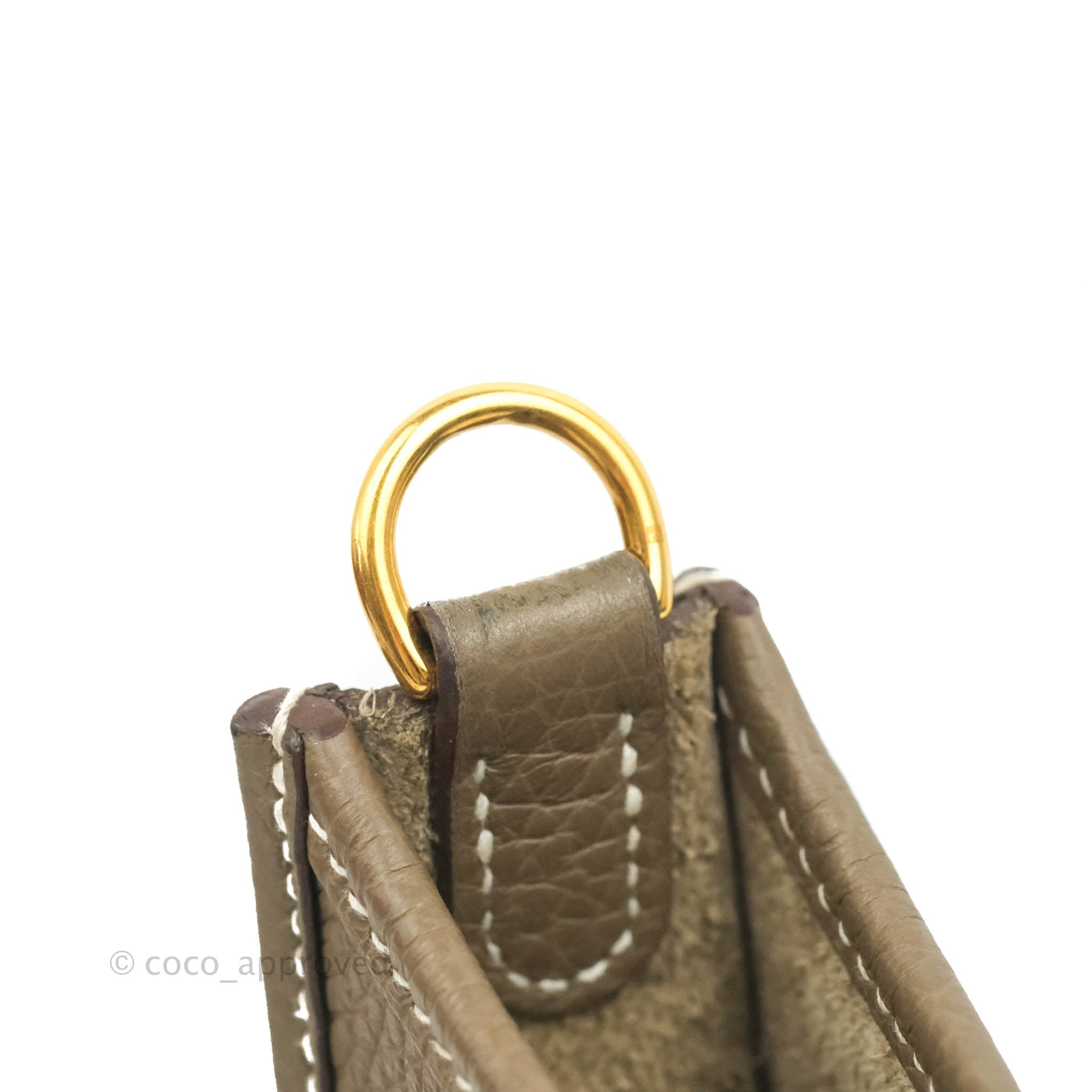 Hermès Mini Evelyne 16 Etoupe Clemence Silver Hardware with Bleu Indig –  Coco Approved Studio