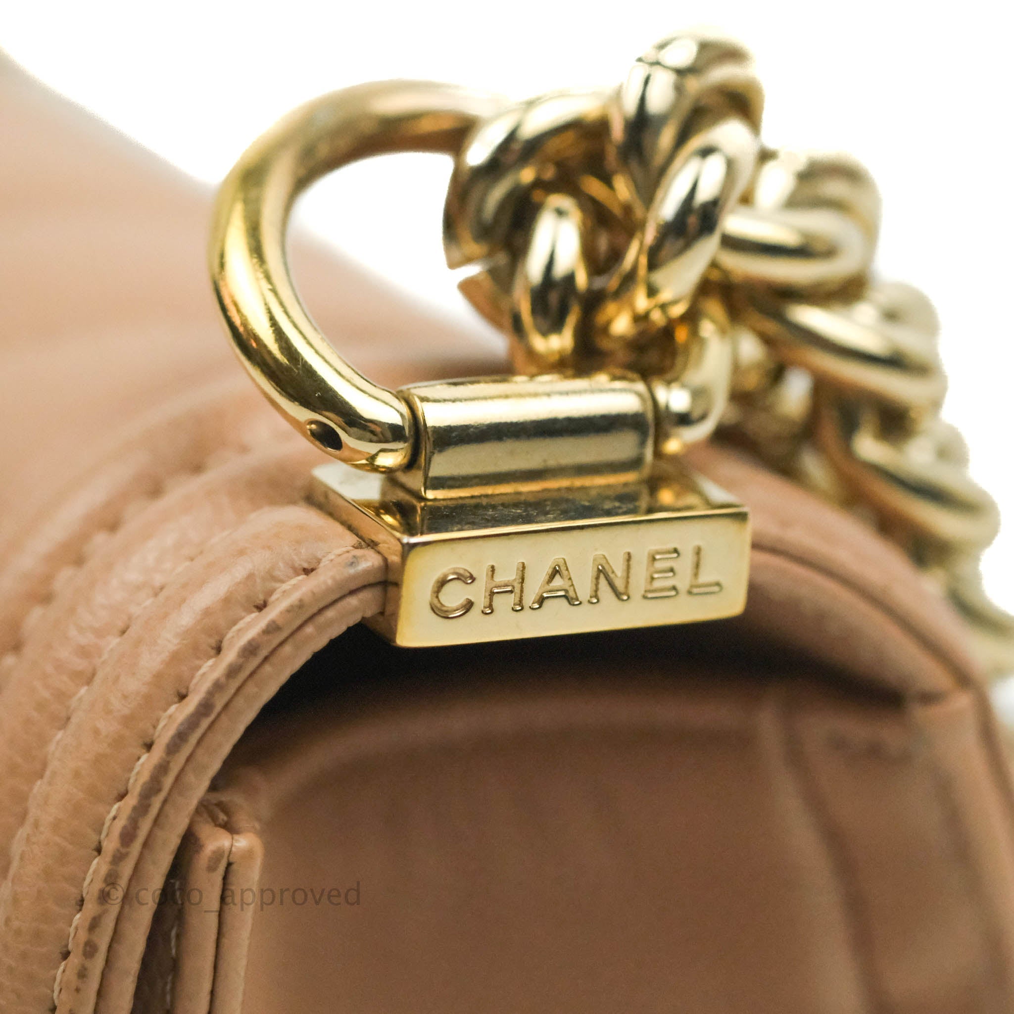 Chanel Beige Small Chevron Boy Bag Gold Hardware Available For Immediate  Sale At Sotheby's