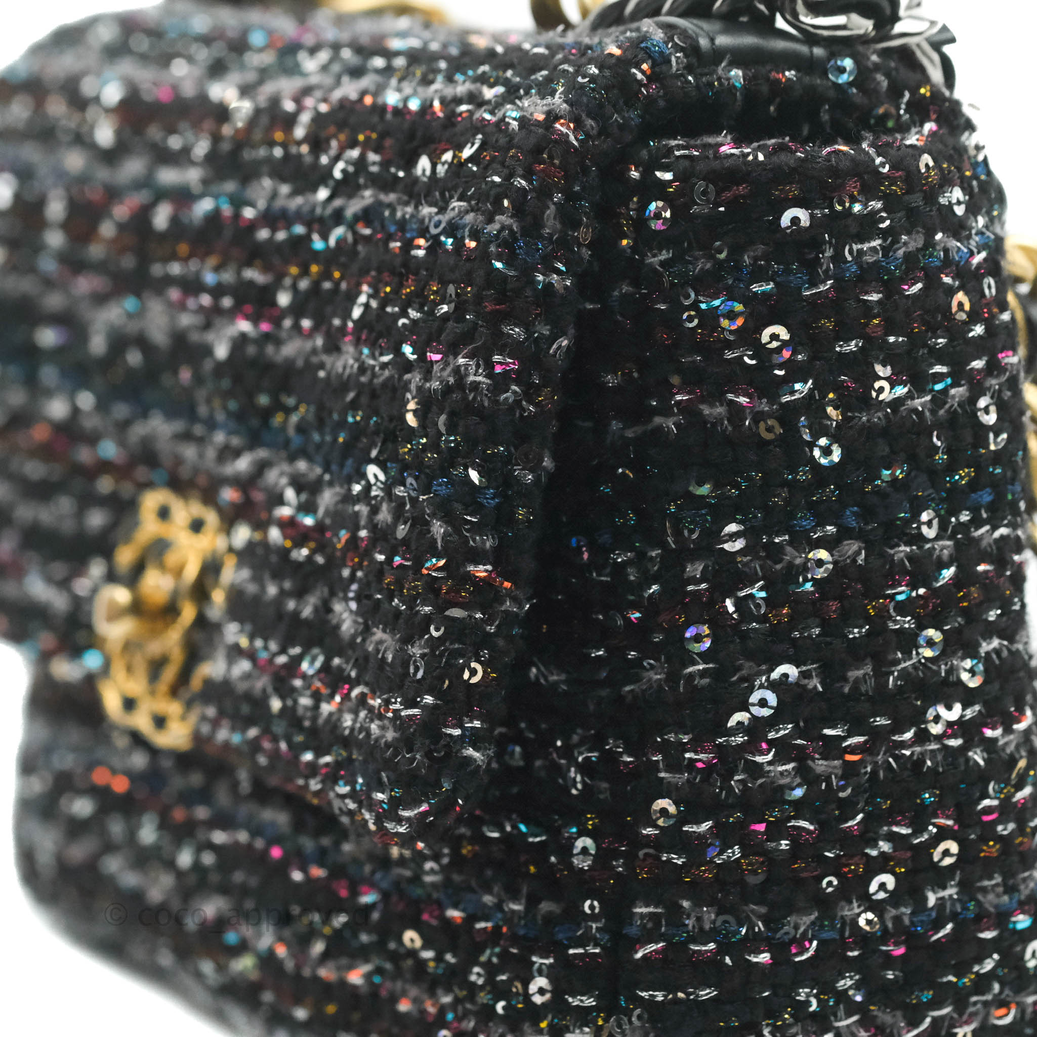 Chanel 19 Tweed Sequin Quilted Flap Black Multicolor – Coco