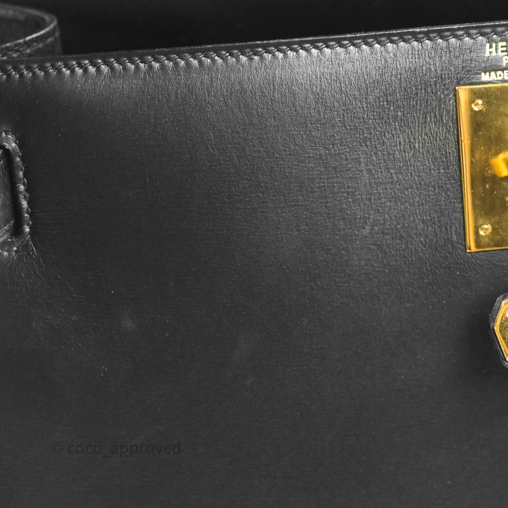 Hermès Kelly 28 Black Box Gold Hardware • Rare