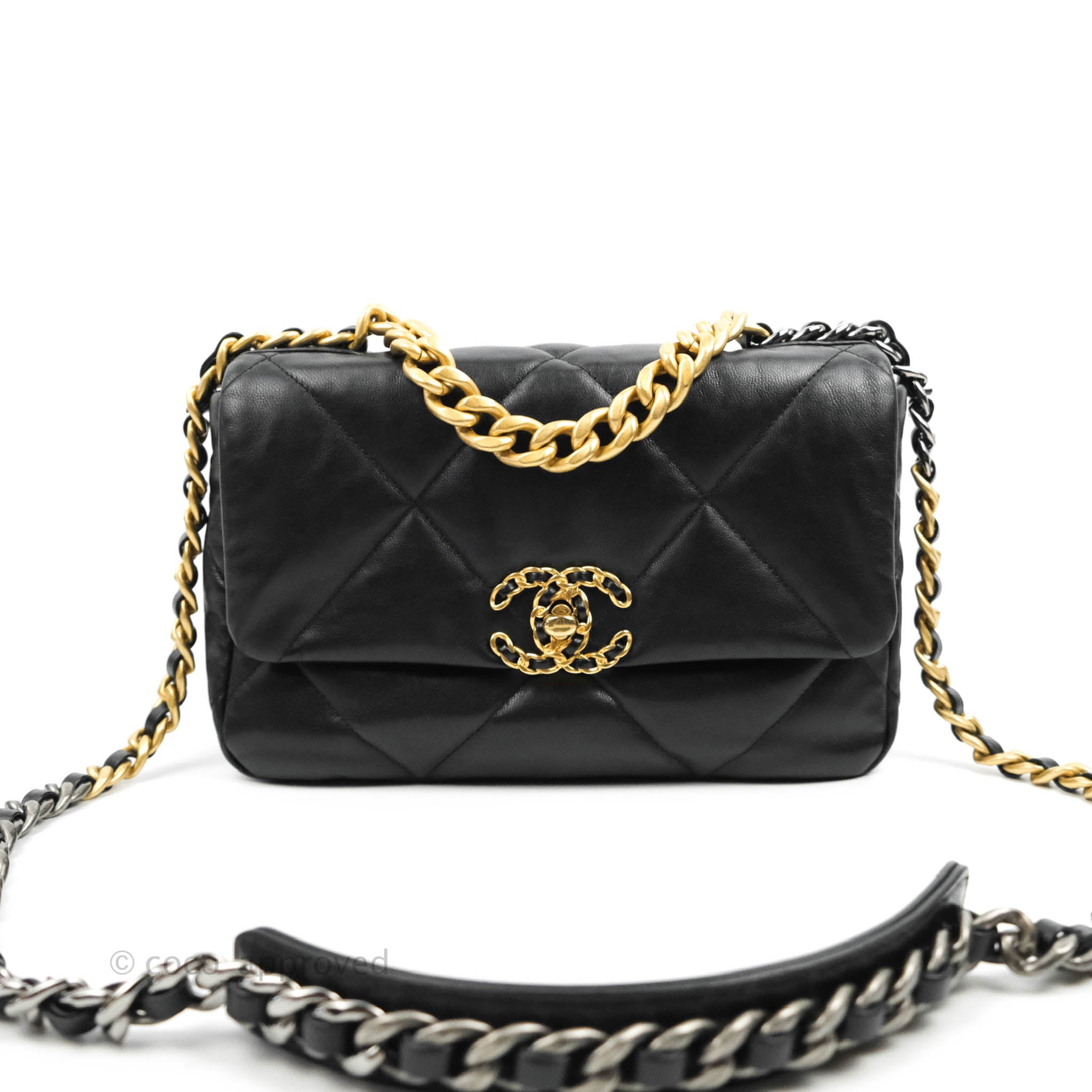Chanel Chanel 19 Medium Flap Bag in Black Goatskin | Dearluxe