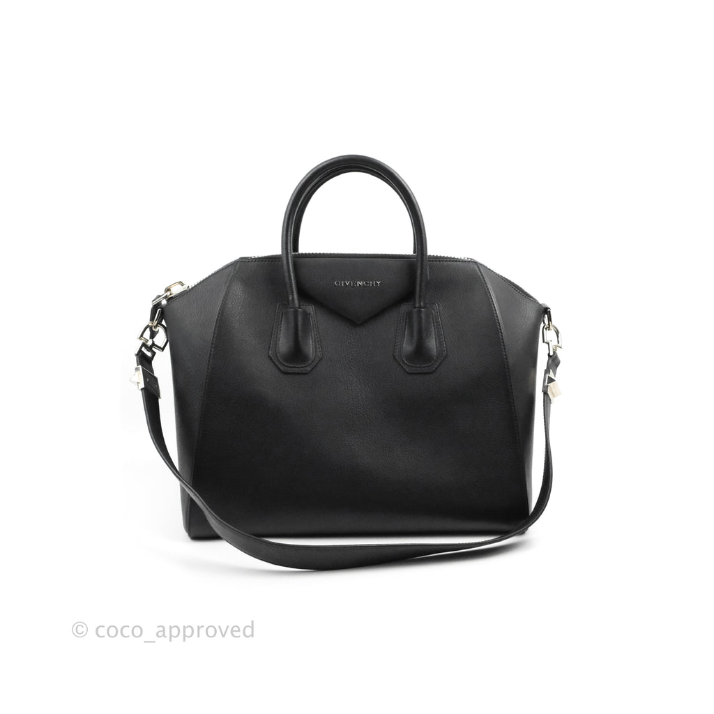 Givenchy Antigona Small Grained Calfskin Tote Bag Black Silver Hardware