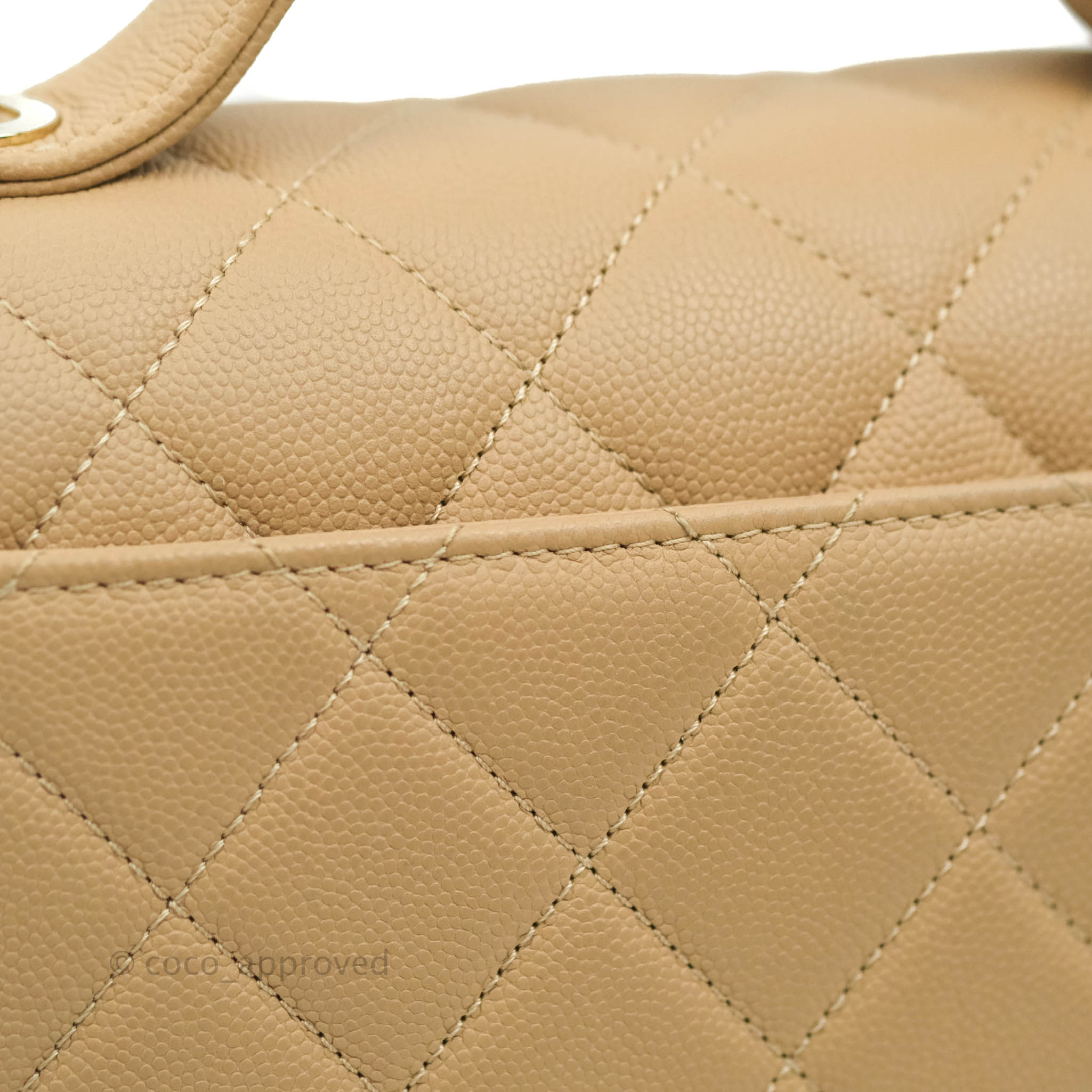 CHANEL Caviar Quilted Small Business Affinity Flap Beige 518018