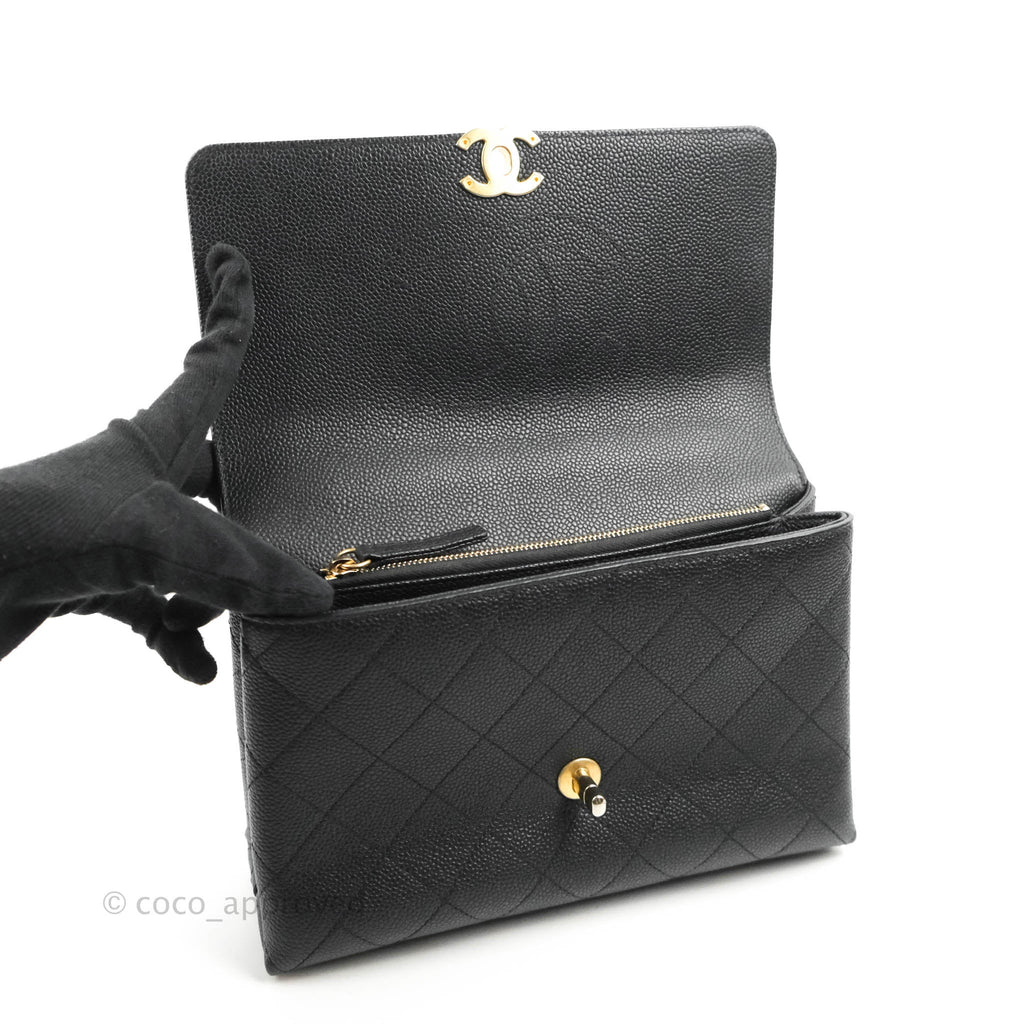 Chanel Small Chic Affinity Grained Calfskin Black Gold Hardware