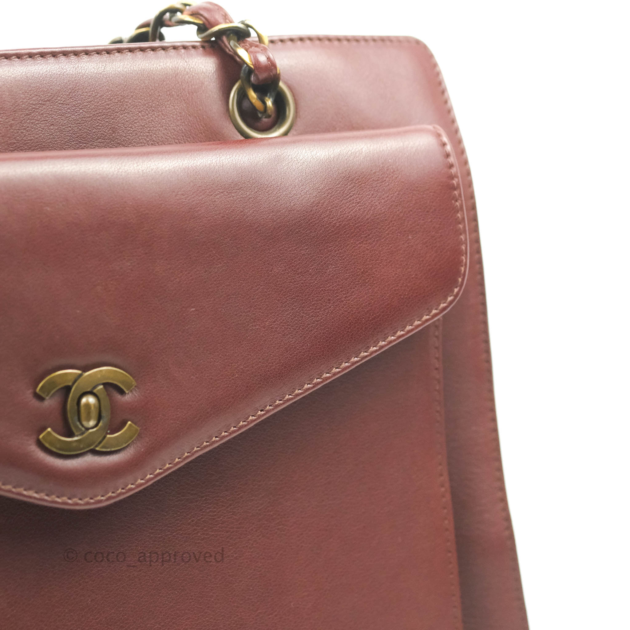 Chanel Vintage Burgundy Calfskin Tote Bag – Coco Approved Studio