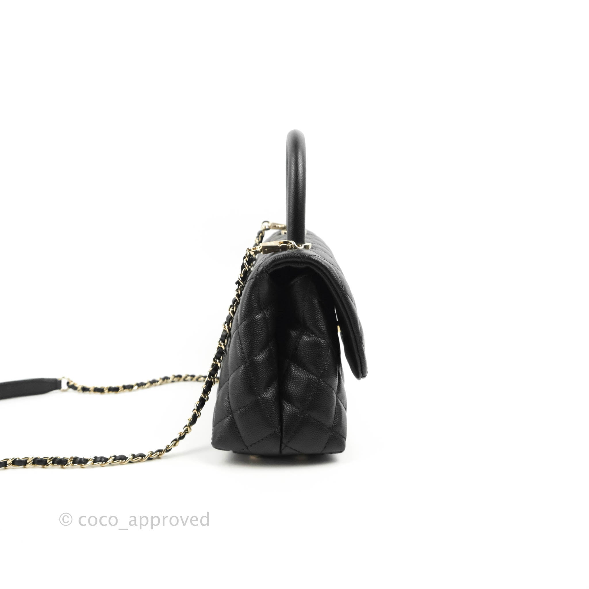 Chanel Small Coco Handle Black Caviar Gold Hardware – Coco Approved Studio