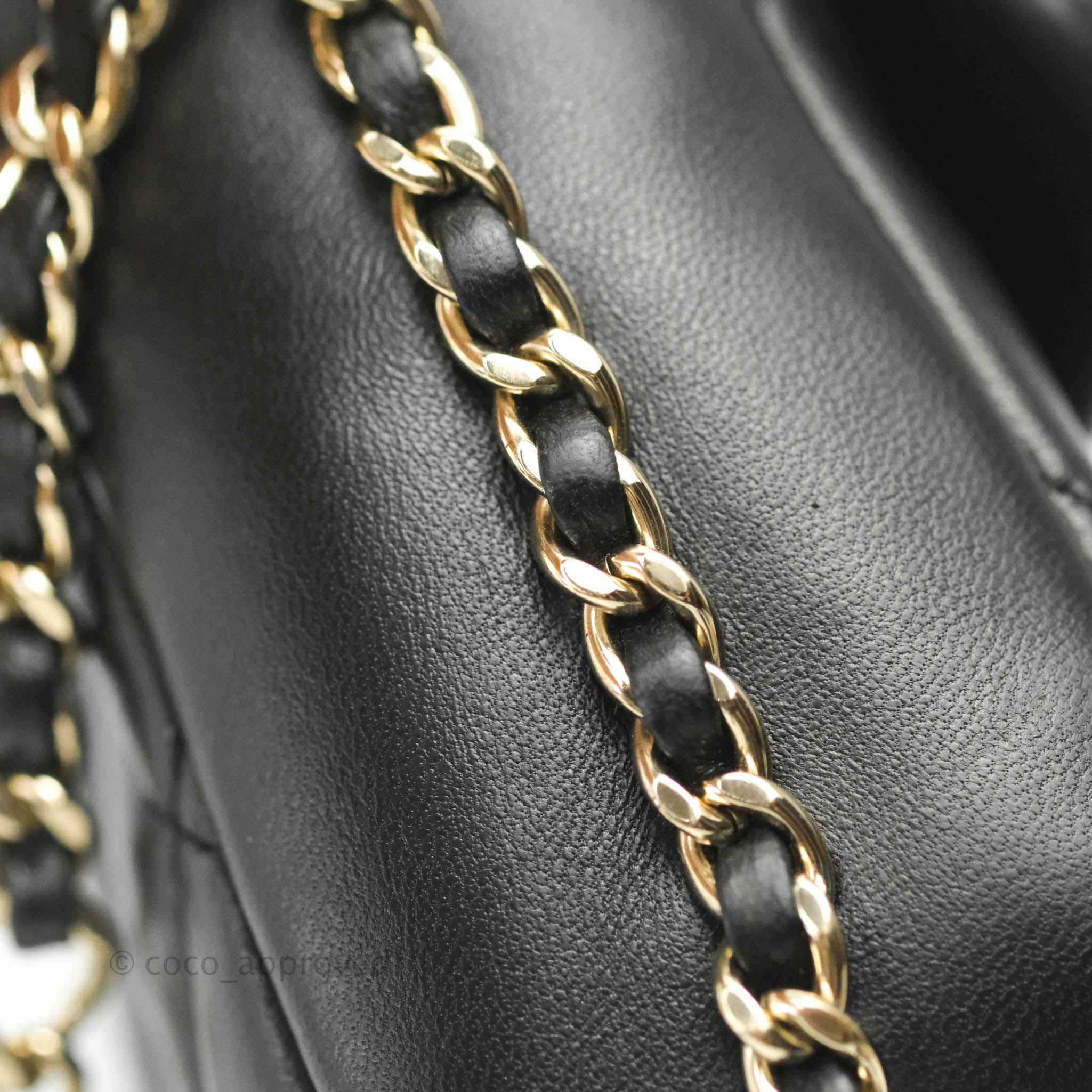 Chanel Coco Handle 24 Flap Bag Chain Shoulder Purse Gold Metal Black Auth  New  eBay