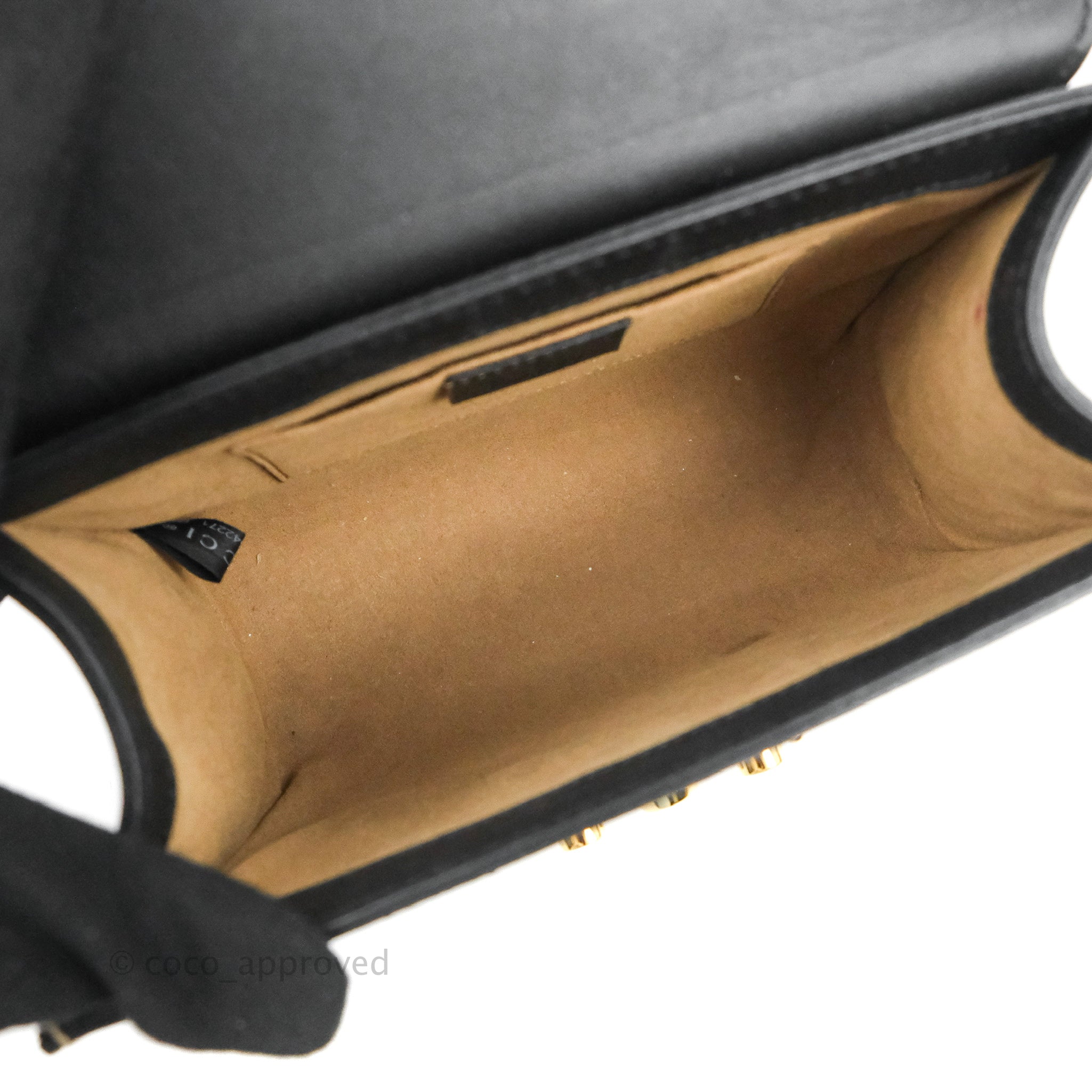 GUCCI Calfskin Small Padlock Shoulder Bag Black 190297