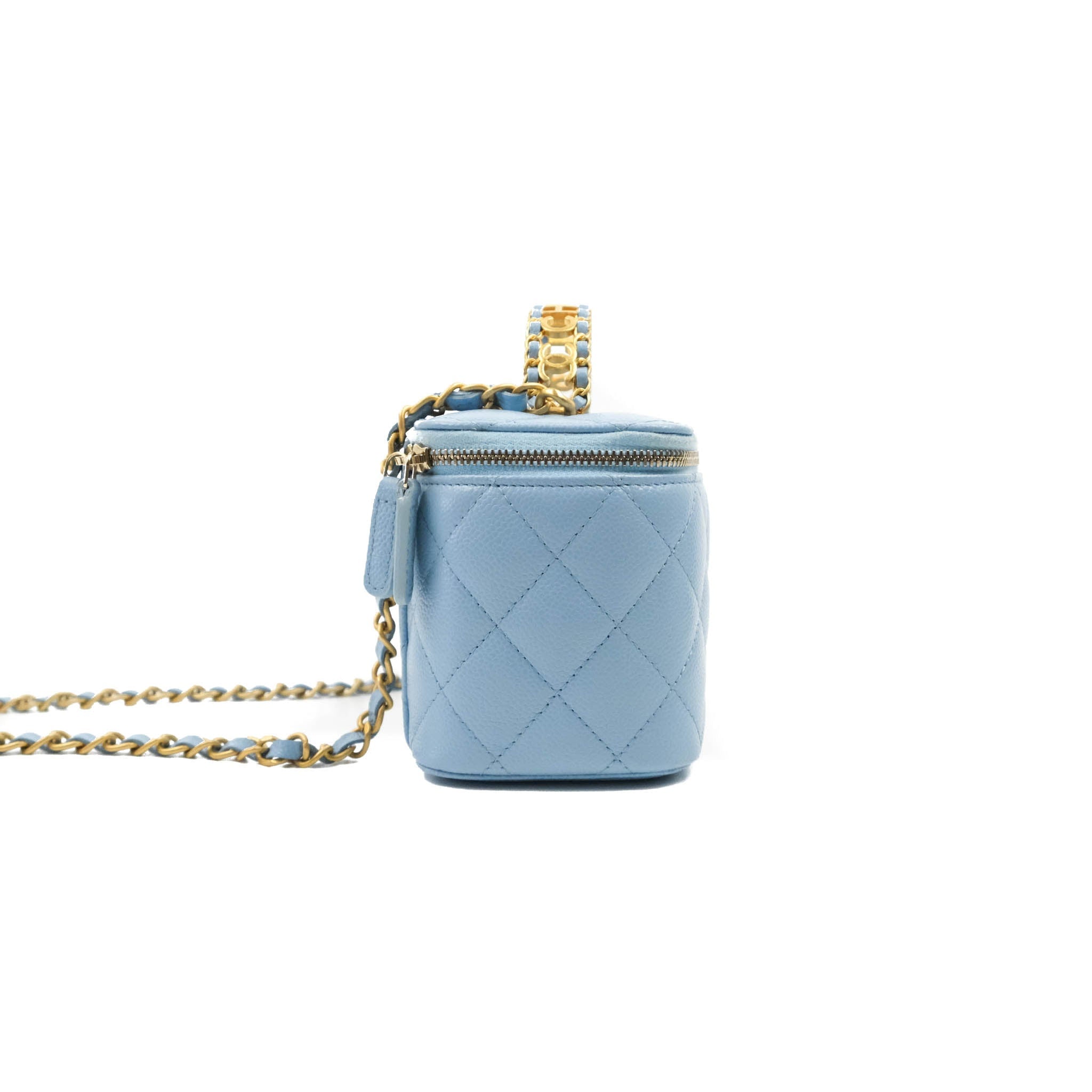 Chanel Vanity Rectangular with Top Handle Pick Me Up Blue Caviar