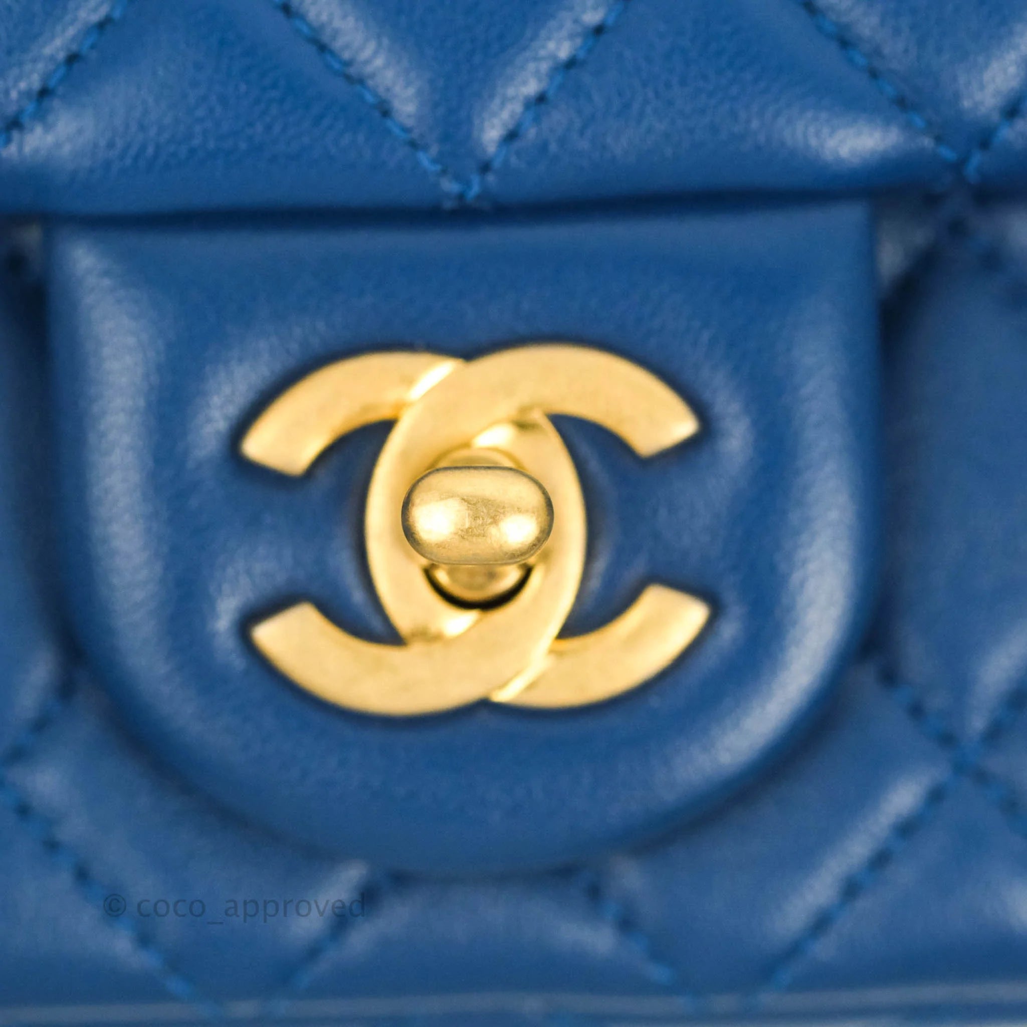 Chanel Navy Quilted Lambskin Mini Coco Crush Flap Gold Hardware