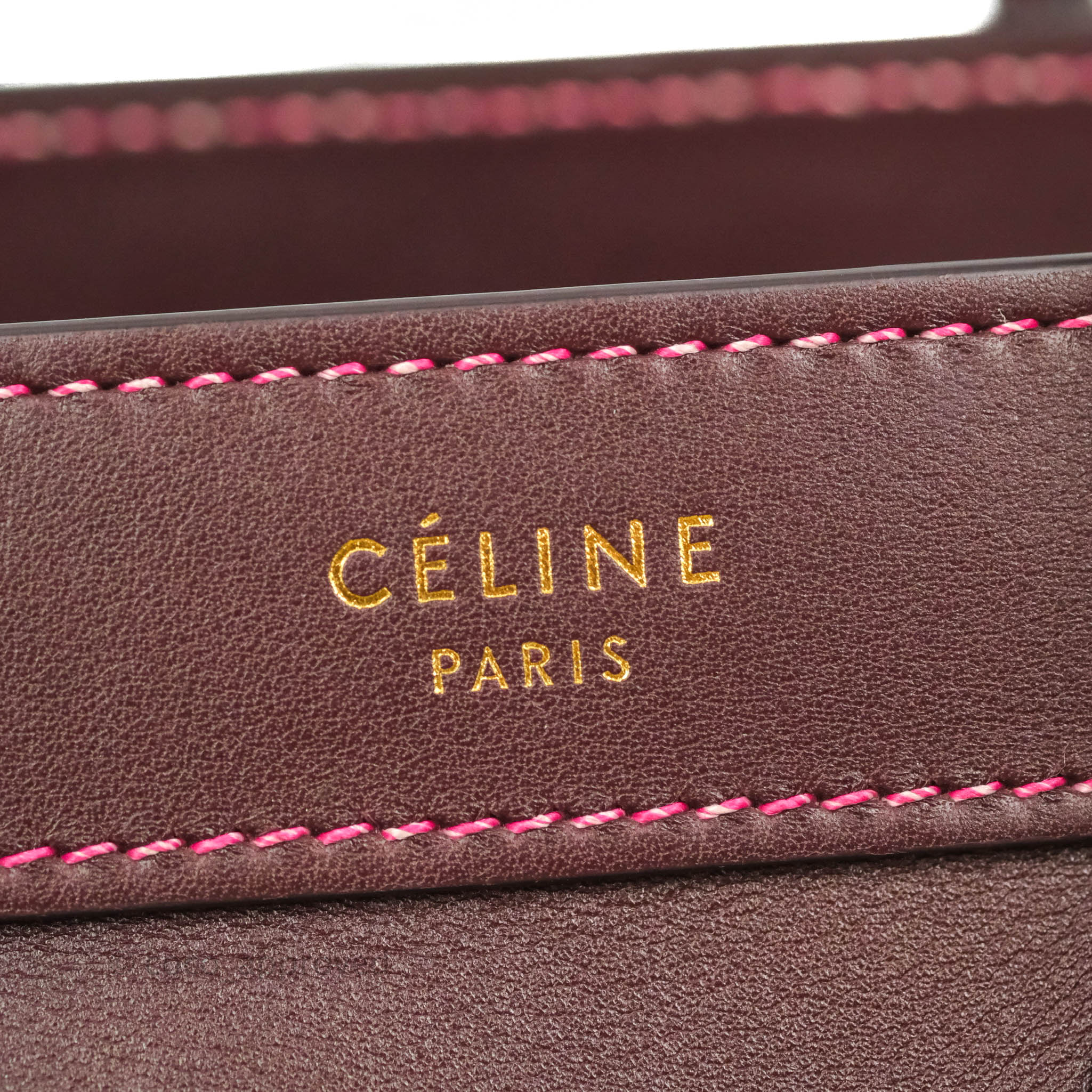 Rare CELINE NANO LUGGAGE BAG TOTE Handbag Burgundy Red Gorgeous