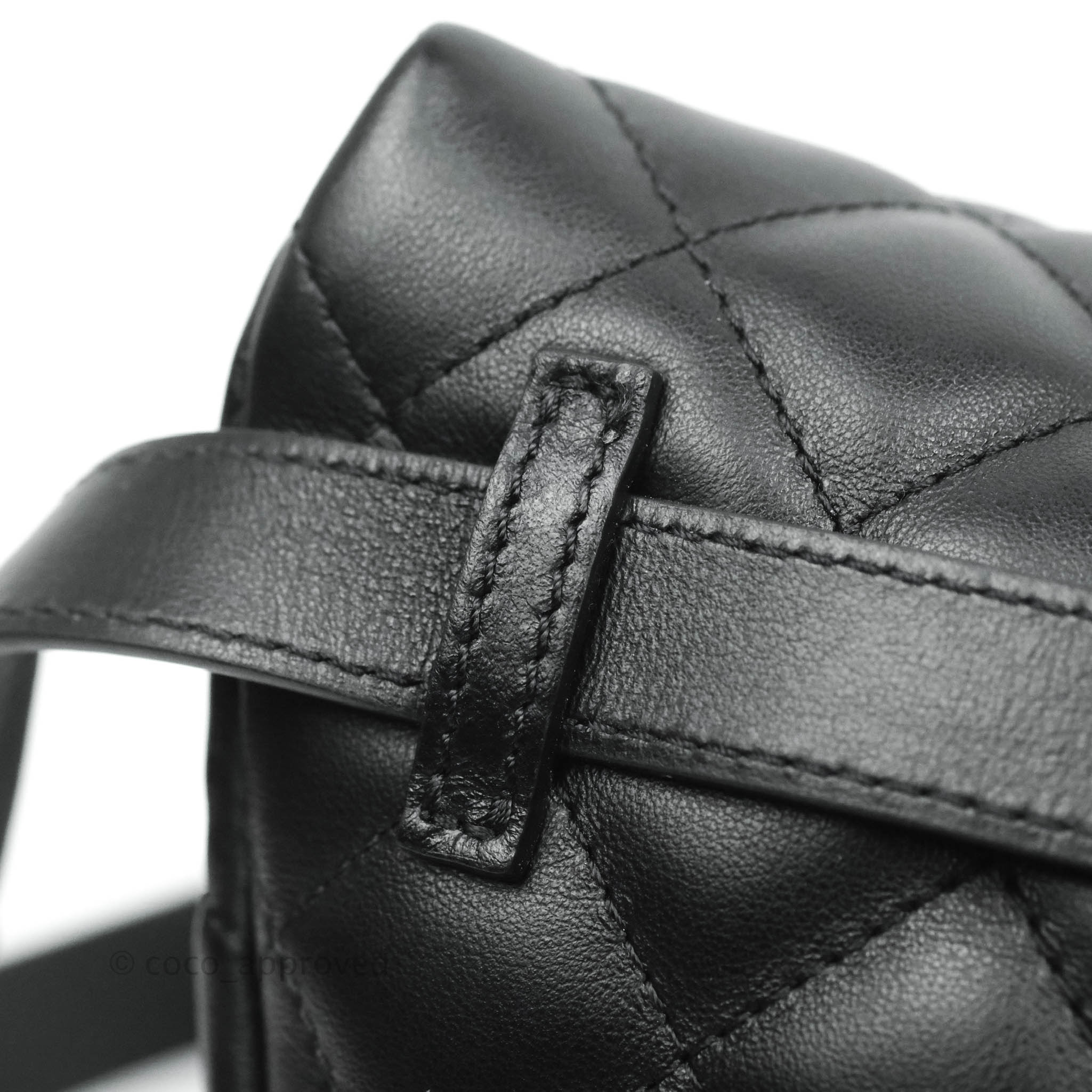 CHANEL Calfskin Quilted CC Uniform Flap Belt Bag Black 1256092