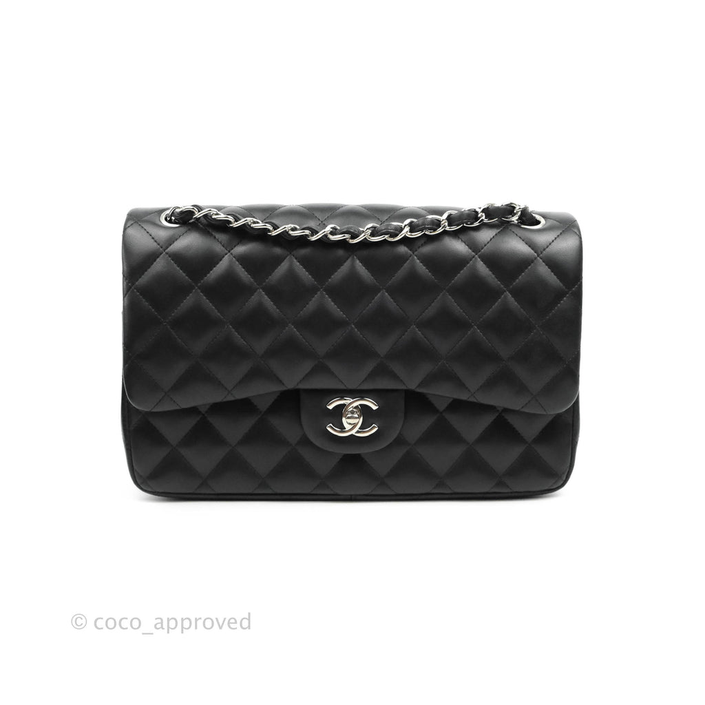 Chanel Jumbo Double Flap Black Lambskin Silver Hardware⁣⁣