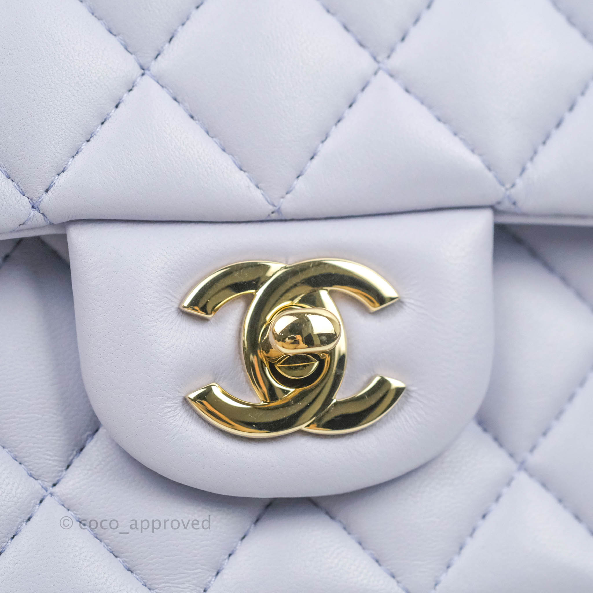 Chanel Top Handle Mini Rectangular Flap Bag Lilac Lambskin Aged