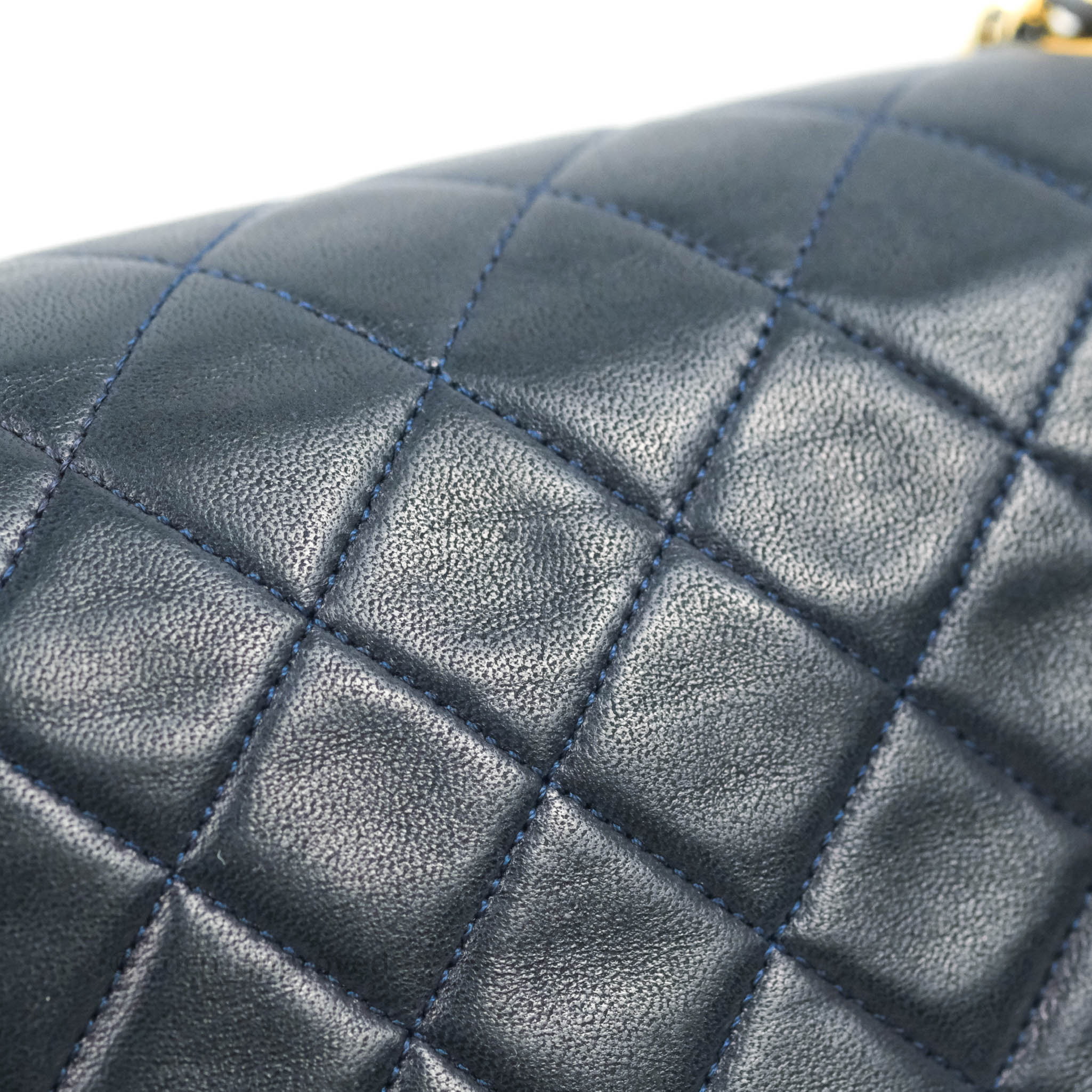 Chanel Classic Double Flap Jumbo Navy Blue Caviar Gold