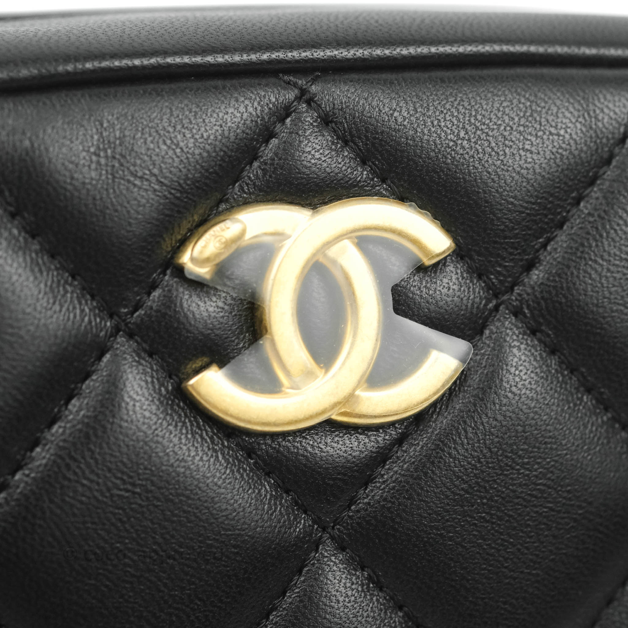 Chanel My Perfect Camera Pearl Adjustable Strap Black Lambskin Gold Ha –  Coco Approved Studio