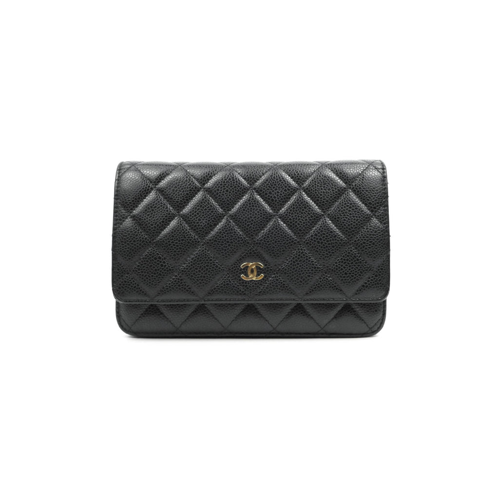 Chanel Quilted Wallet on Chain WOC Black Caviar Gold Hardware