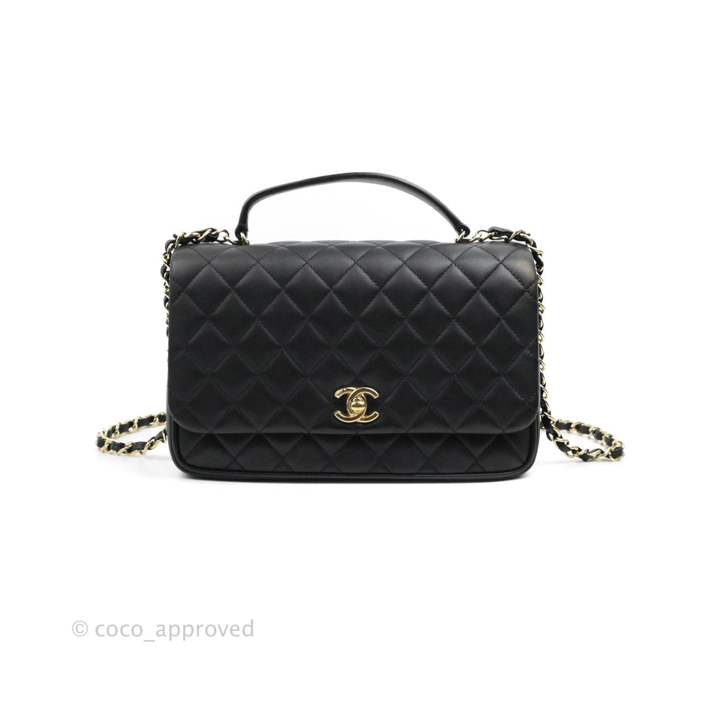 Chanel Quilted Small Citizen Chic Flap Black Lambskin Gold Hardware