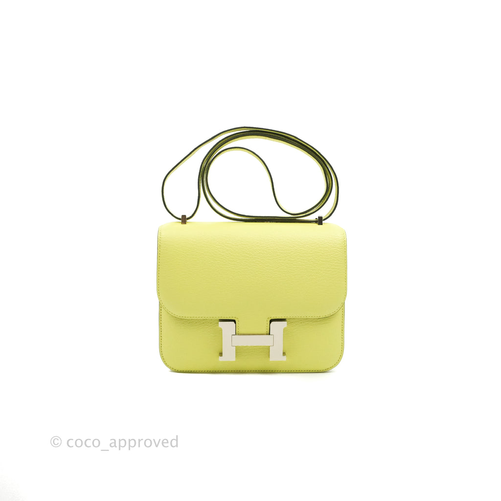 Hermès Constance Mini 18cm R9 Jaune Bourgeon Chevre Mysore Palladium Hardware