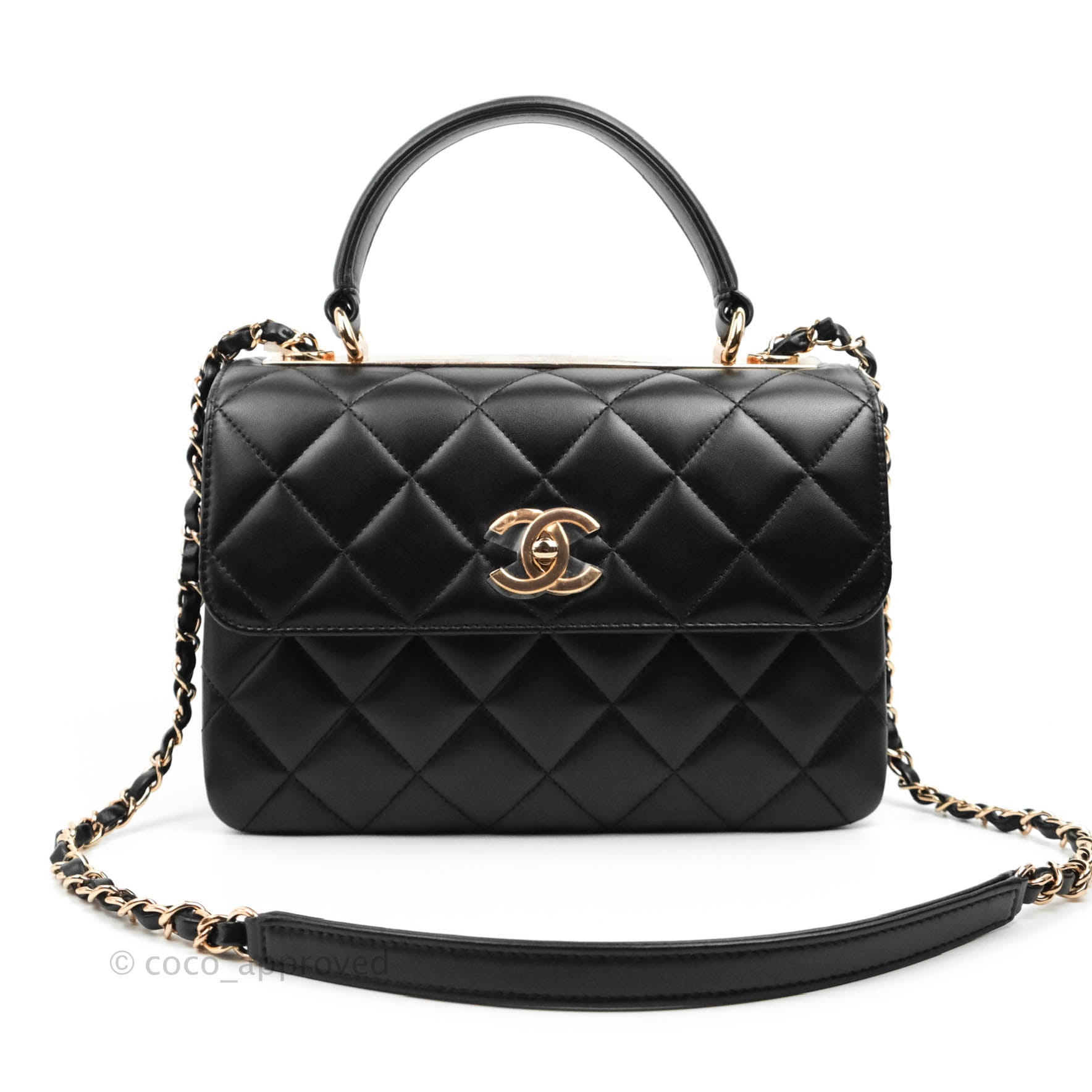 Chanel Trendy CC Small Black Lambskin Rose Gold Hardware – Coco Approved  Studio