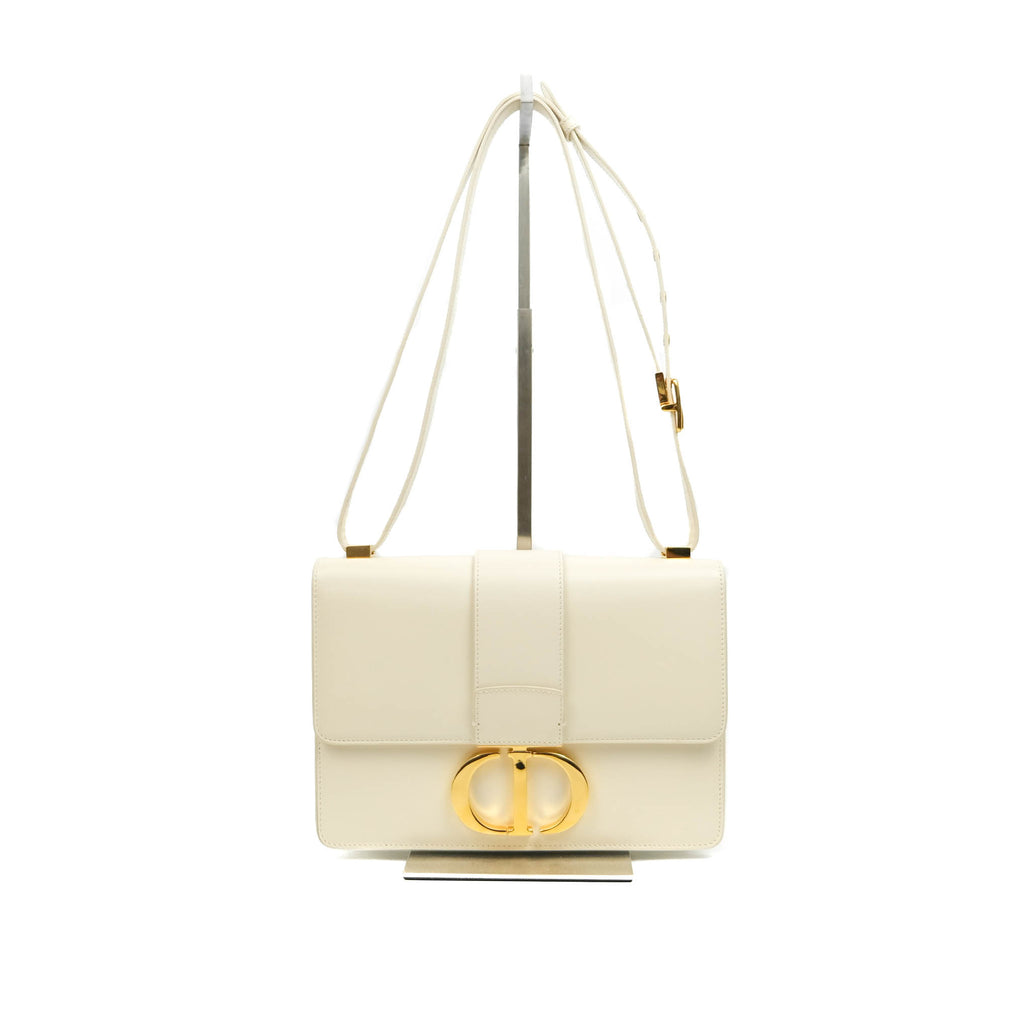 Christian Dior 30 Montaigne Bag White Calfskin Gold Hardware