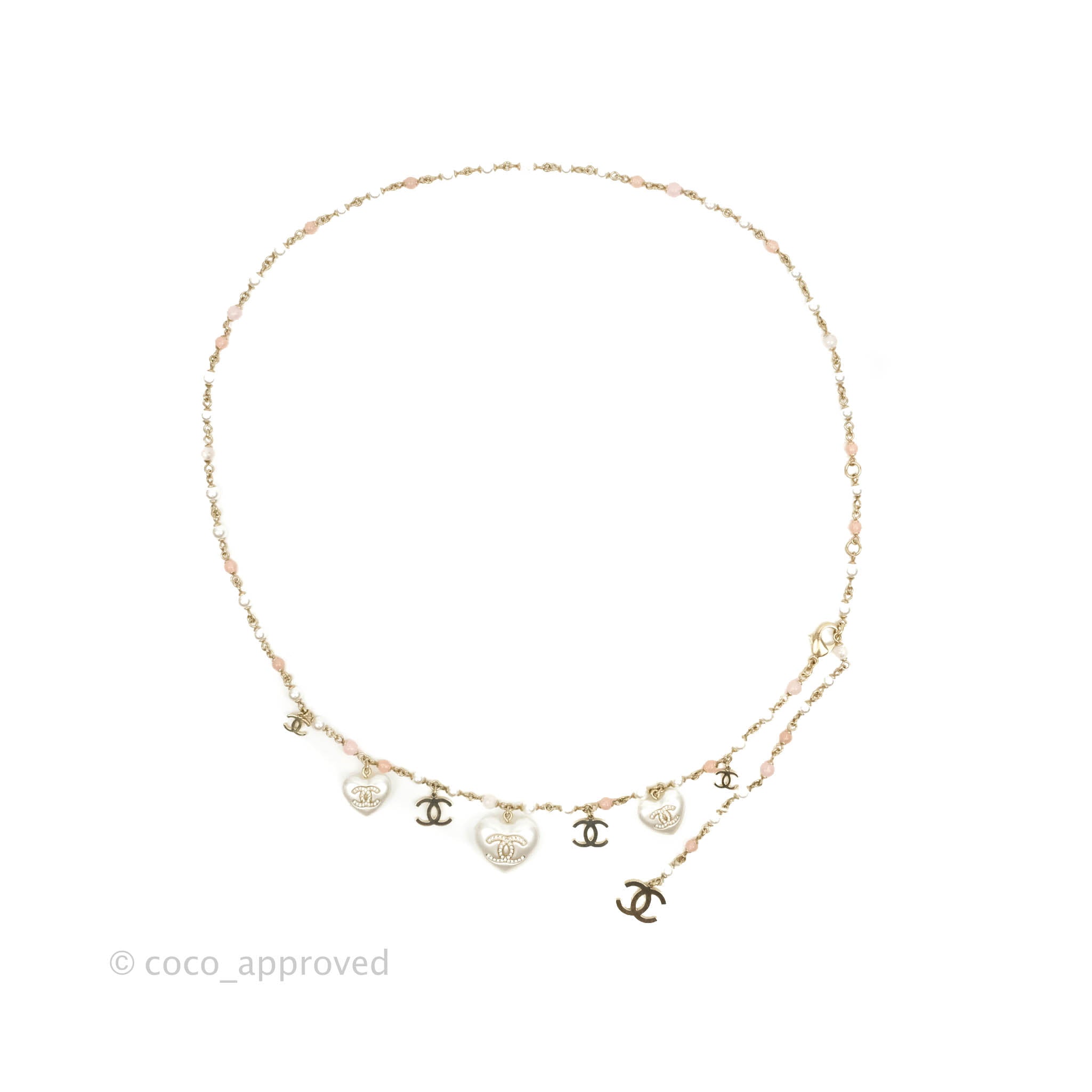 Chanel CC Crystal Pearl Heart Belt Gold Tone 21B – Coco Approved Studio