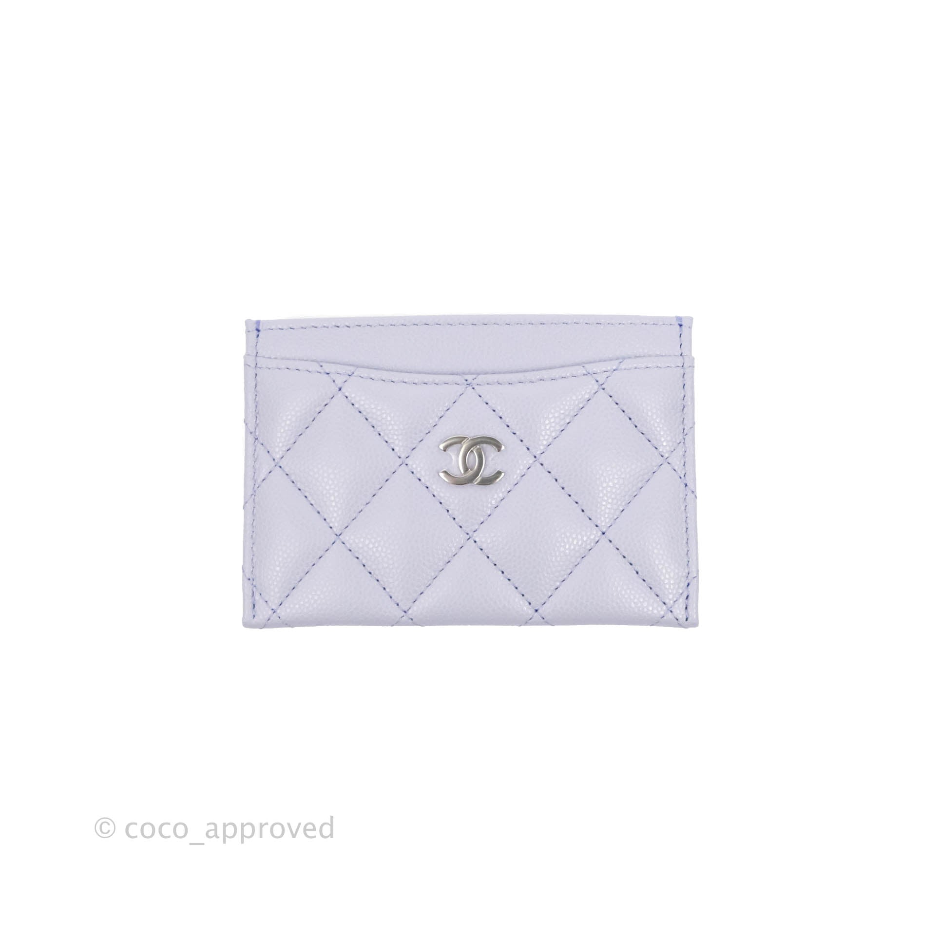 Chanel Classic Flat Card Holder Light Purple Caviar Silver Hardware – Coco  Approved Studio
