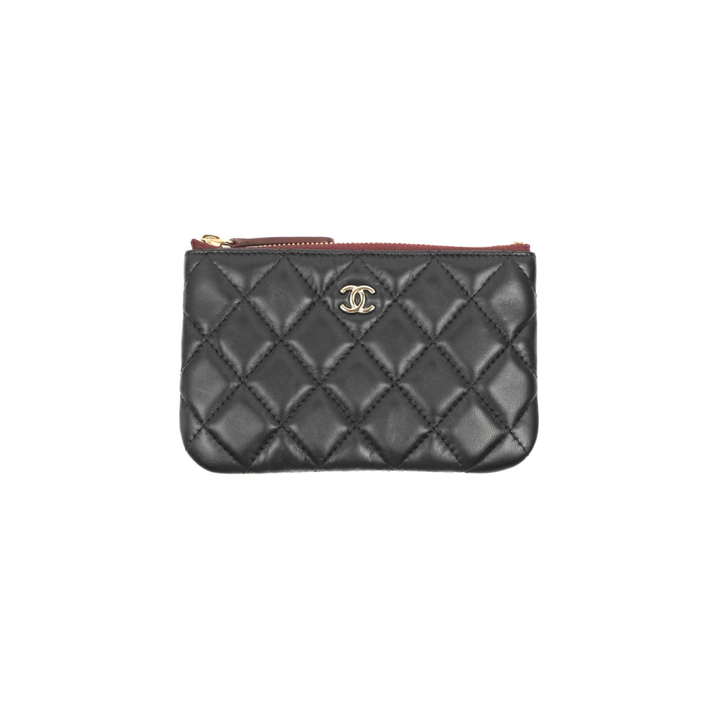 Chanel Quilted Mini O Case Black Lambskin Gold Hardware