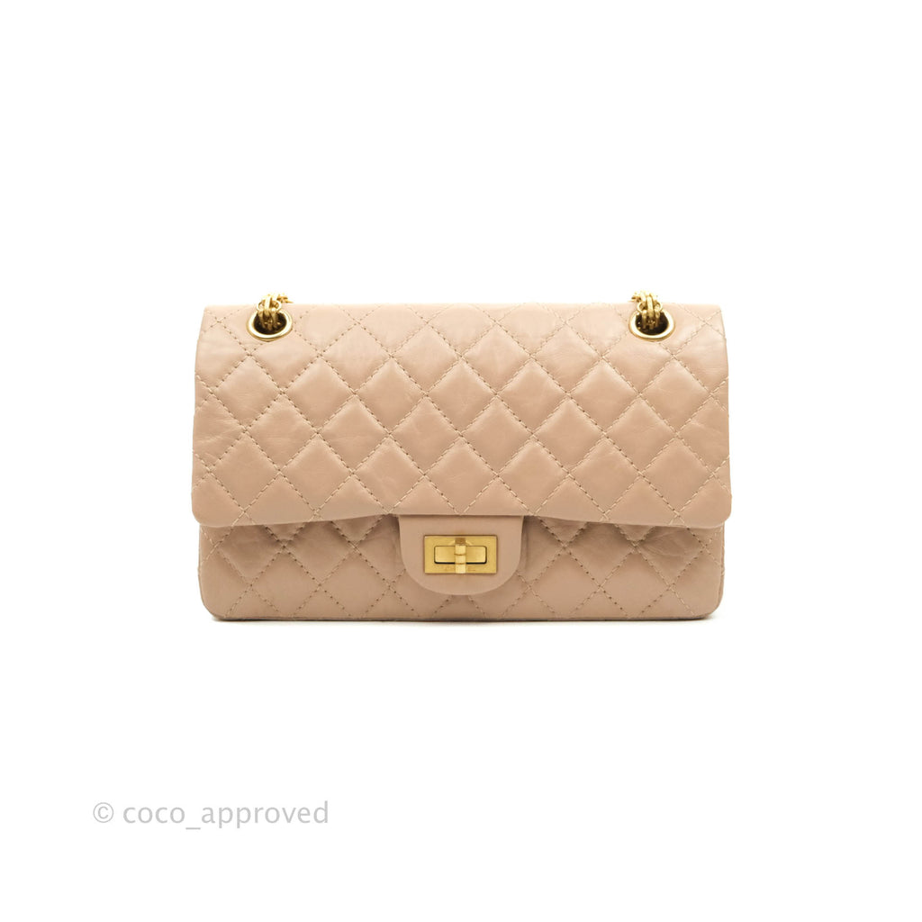 Chanel Reissue Quilted Aged Calfskin Beige Gold Hardware 226