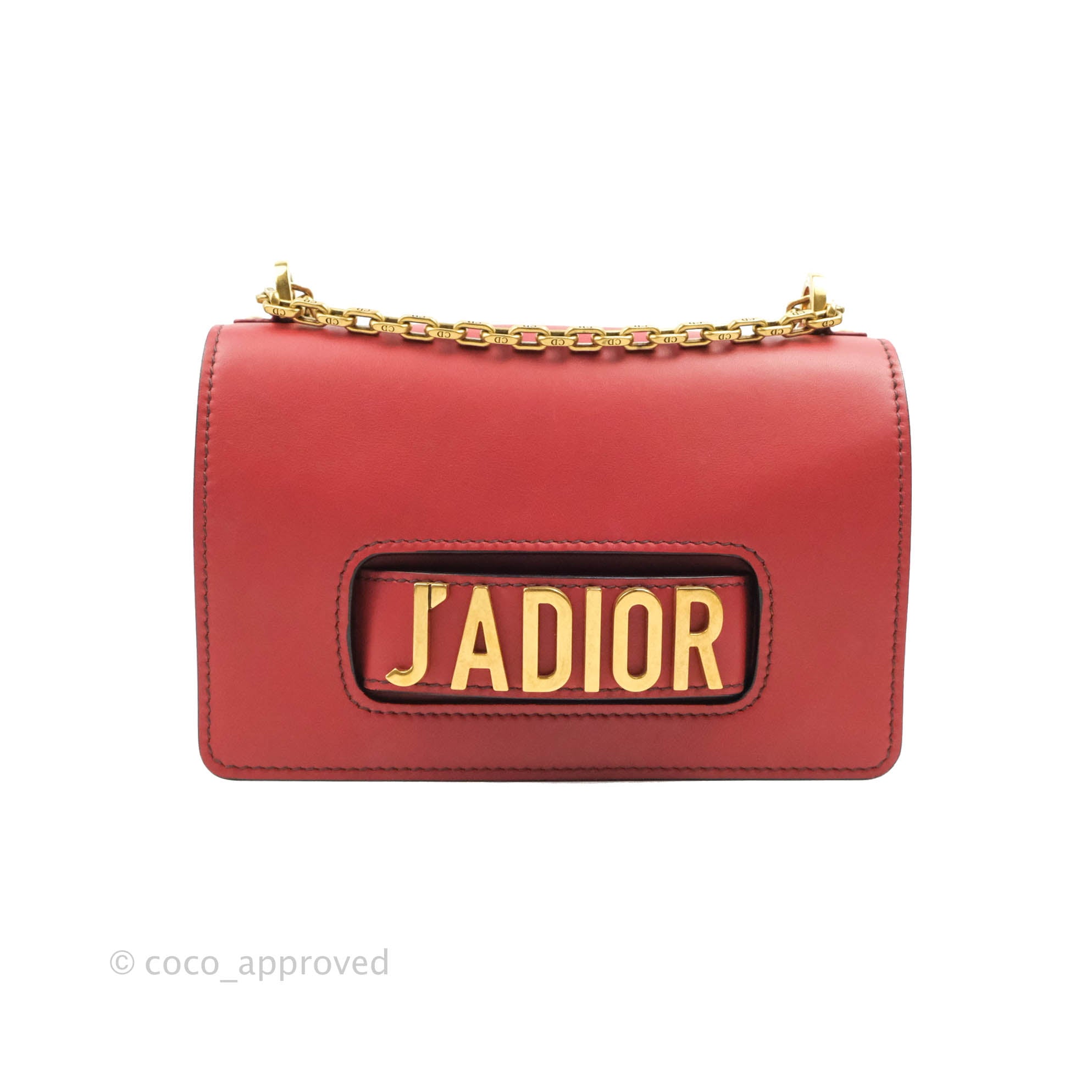 Christian Dior J'Adior Chain Flap Bag Red Calfskin – Coco Approved Studio