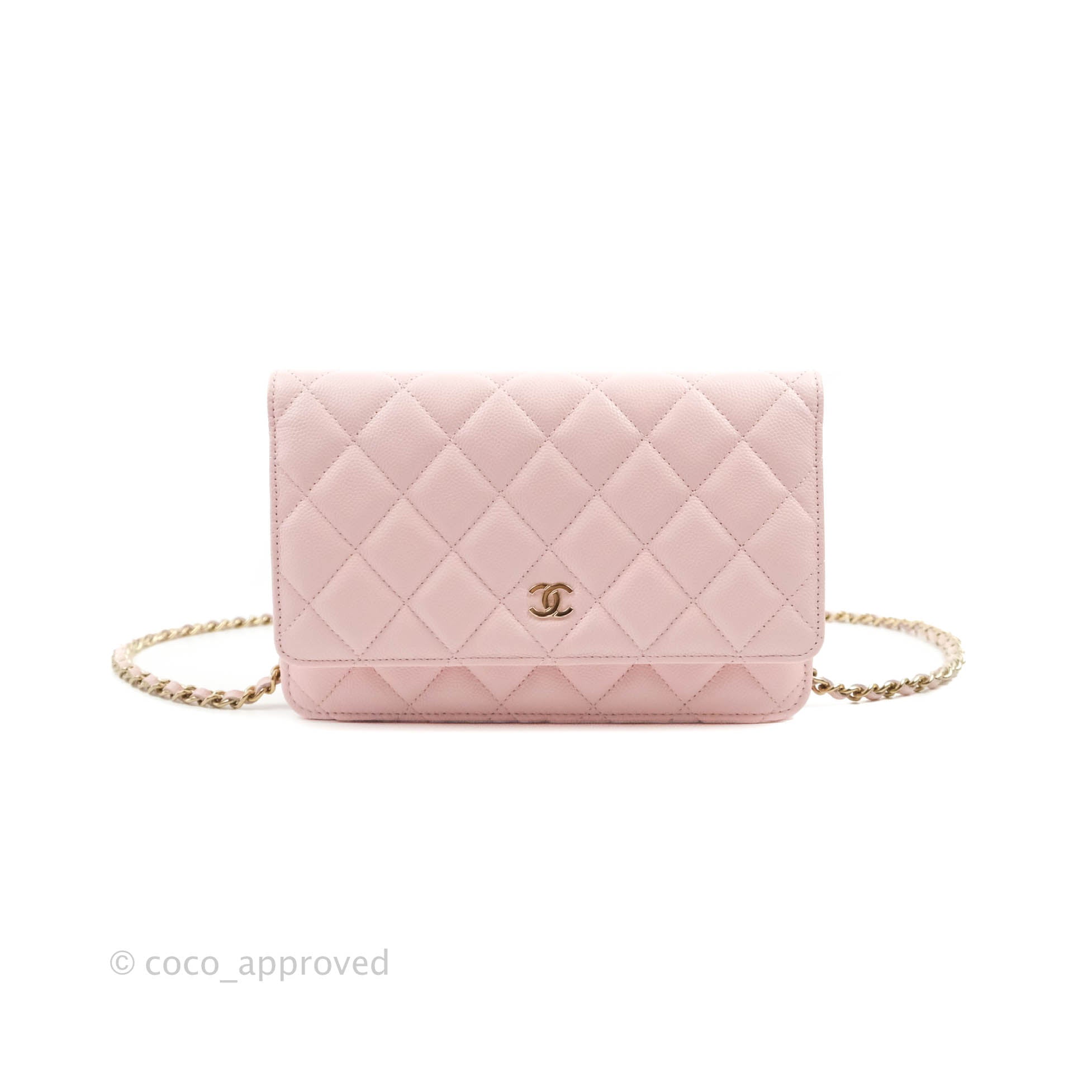 CHANEL Caviar Quilted Wallet On Chain WOC Light Pink 1047425
