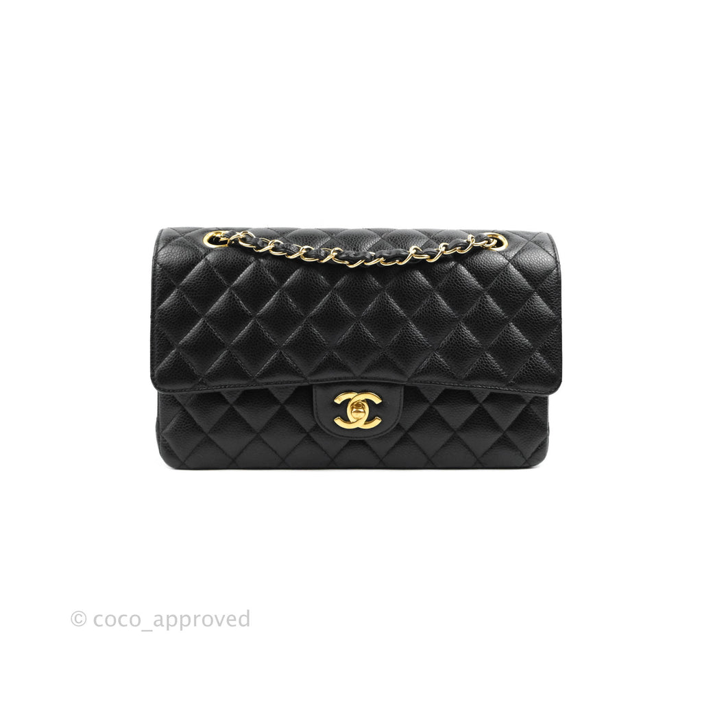 Chanel Classic Small S/M Flap Black Caviar Gold Hardware