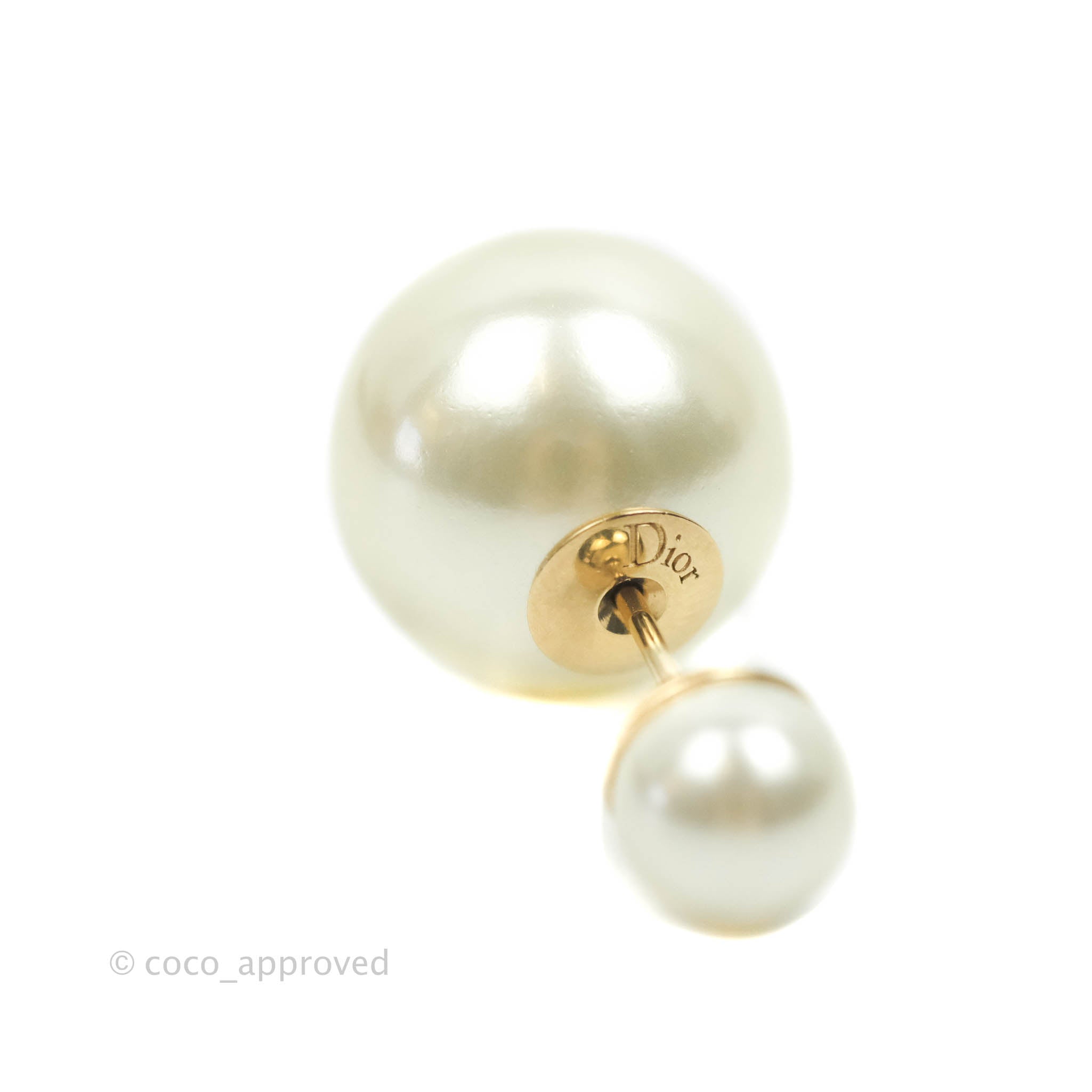 Christian Dior Tribales Pearl CD Drop Earrings Gold Tone – Coco Approved  Studio