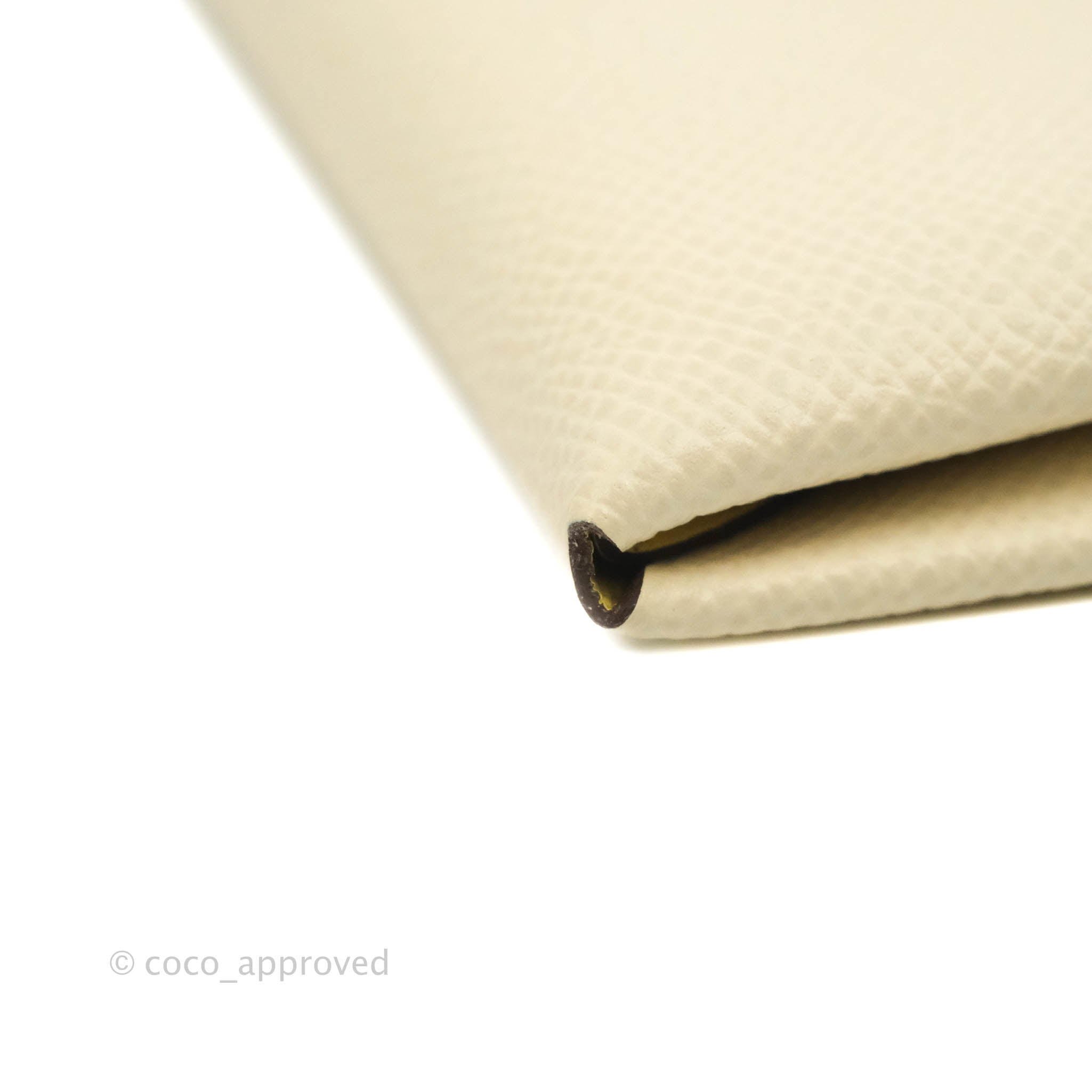 Hermès Gold And Vert Fizz Epsom Calvi Duo Compact Verso Card