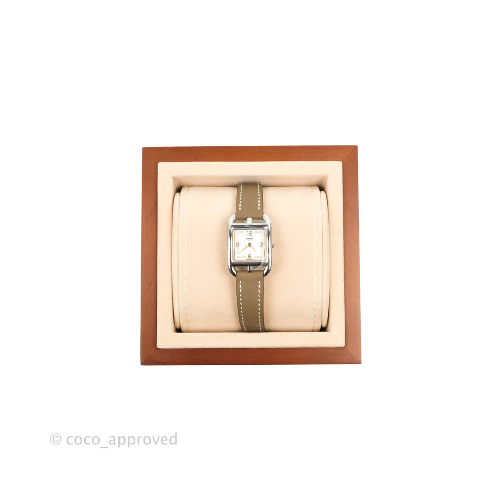 Hermès Cape Cod Serti-Swift Etoupe Watch Palladium Hardware